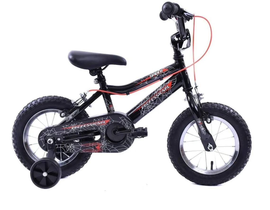Professional Spider 12" Wheel Kids Bike - Black