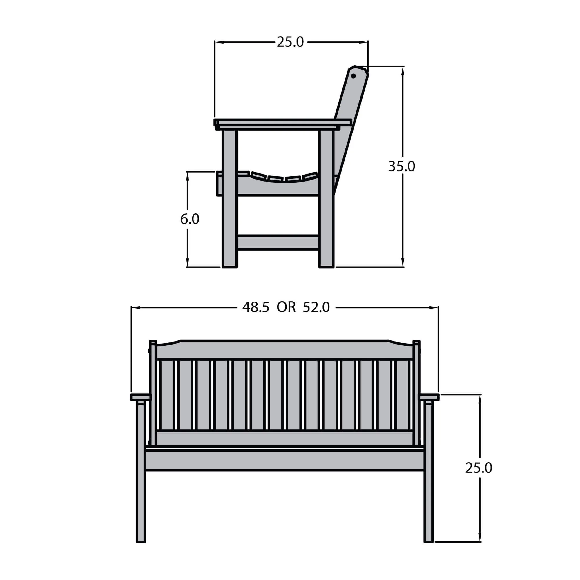 Refurbished 5ft Lehigh Garden Bench