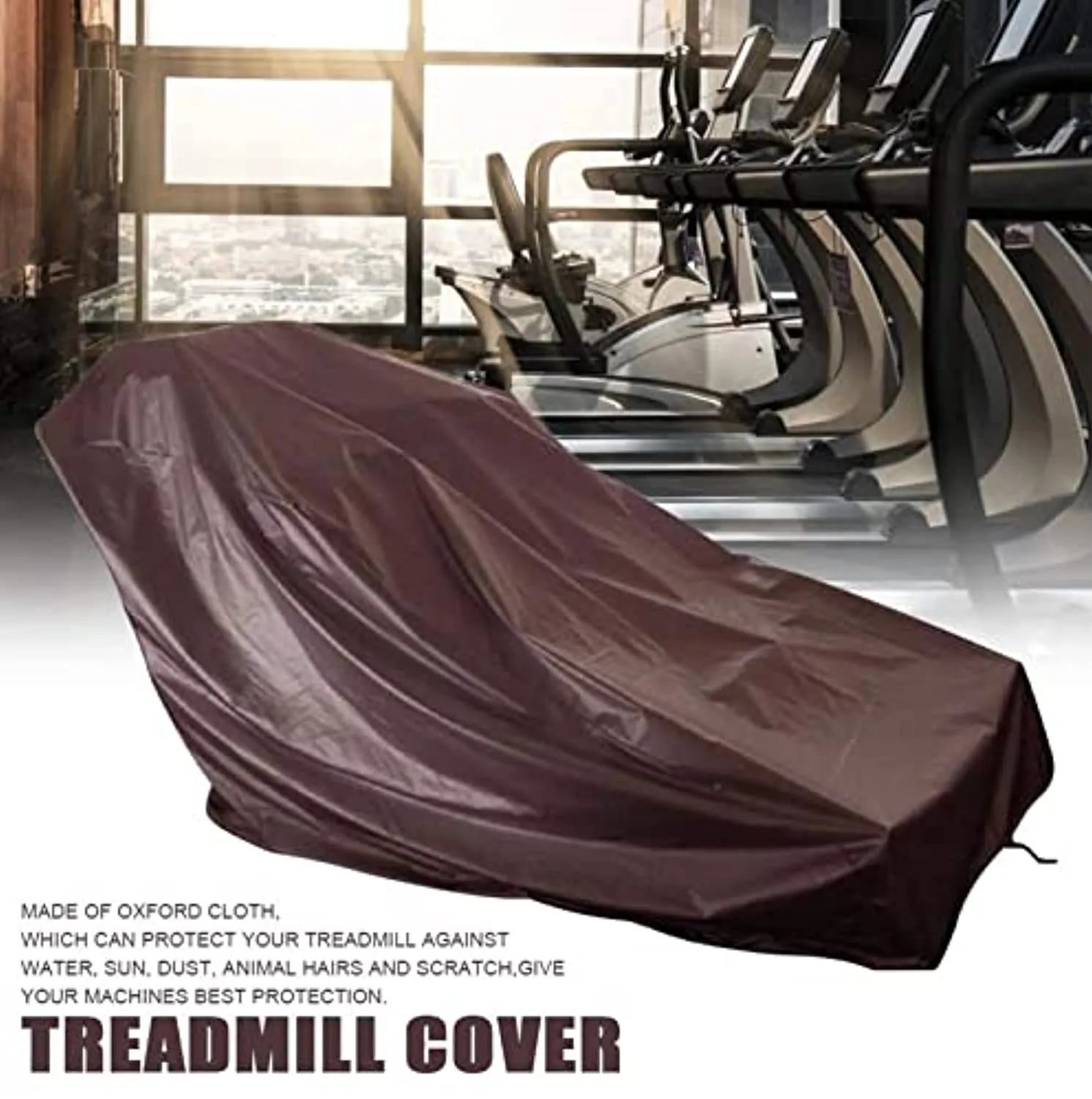RHDFKOD Treadmill Cover Extra Large, Waterproof Exercise Machine Cover Oxford Fabric Sports Running Machine Dustproof Protective Cover for Fitness Equipment