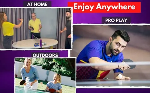 Rivon Table Tennis Paddle - Ping Pong Racket Set - 2 Paddles with 3 Balls and Travel Case - ITTF Approved Rubber - Endorsed by Celebrity Player
