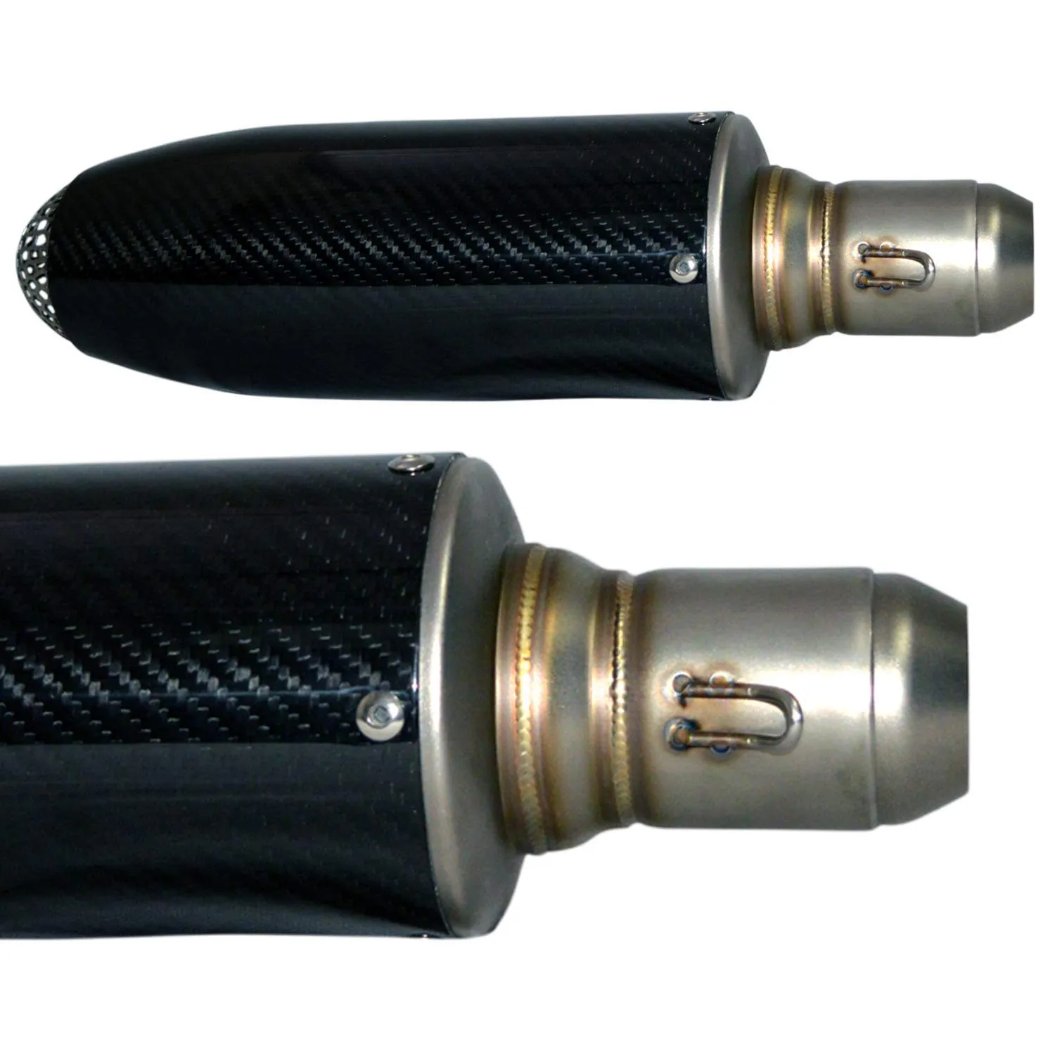 R.J.VON- Bike Carbon Fiber Exhaust Muffler Silencer ( Black)