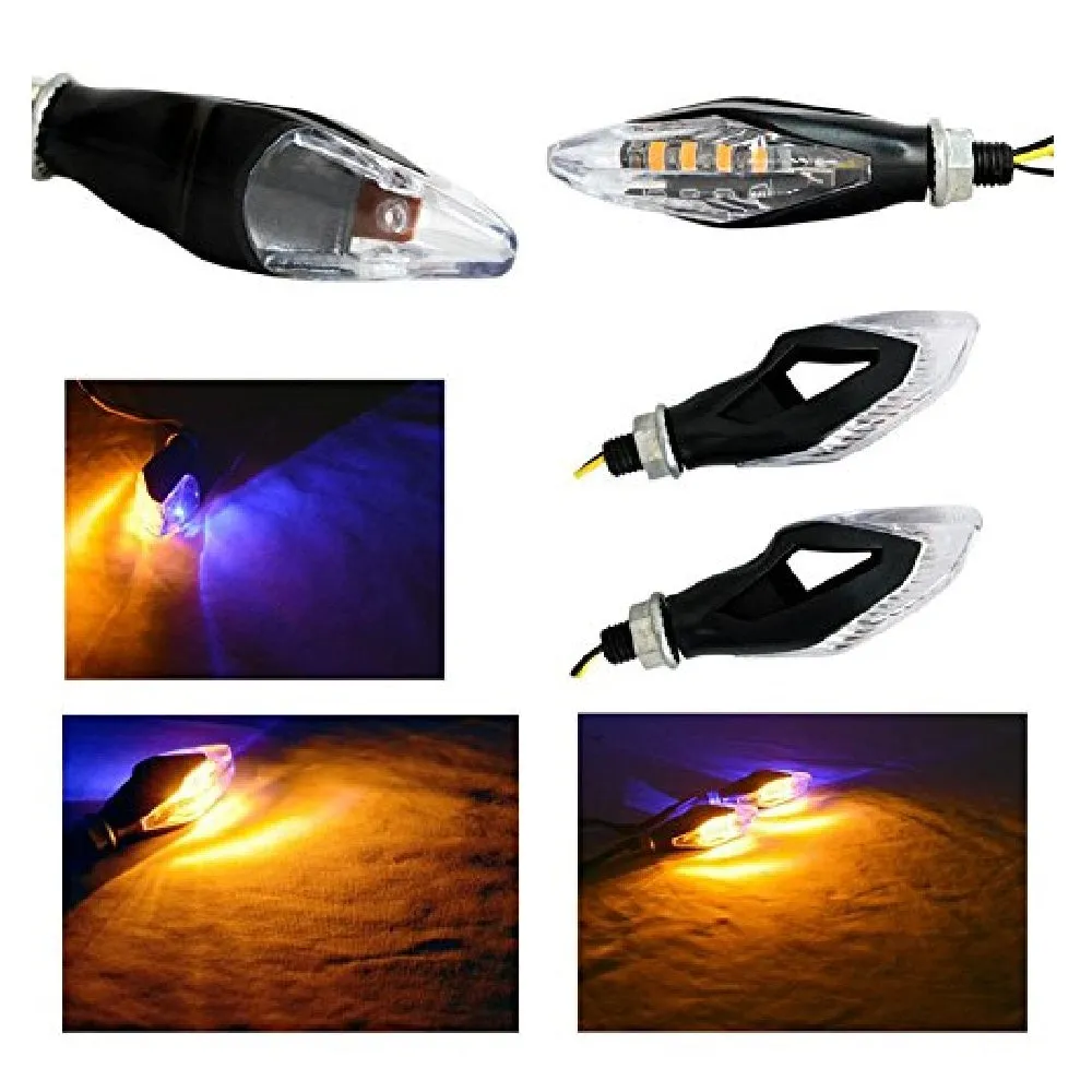 R.J.VON Bike LED Indicator Double Color (Pack of 4 Pcs) For - All Bike Model