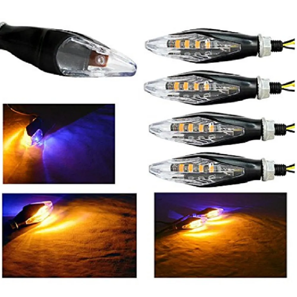 R.J.VON Bike LED Indicator Double Color (Pack of 4 Pcs) For - All Bike Model
