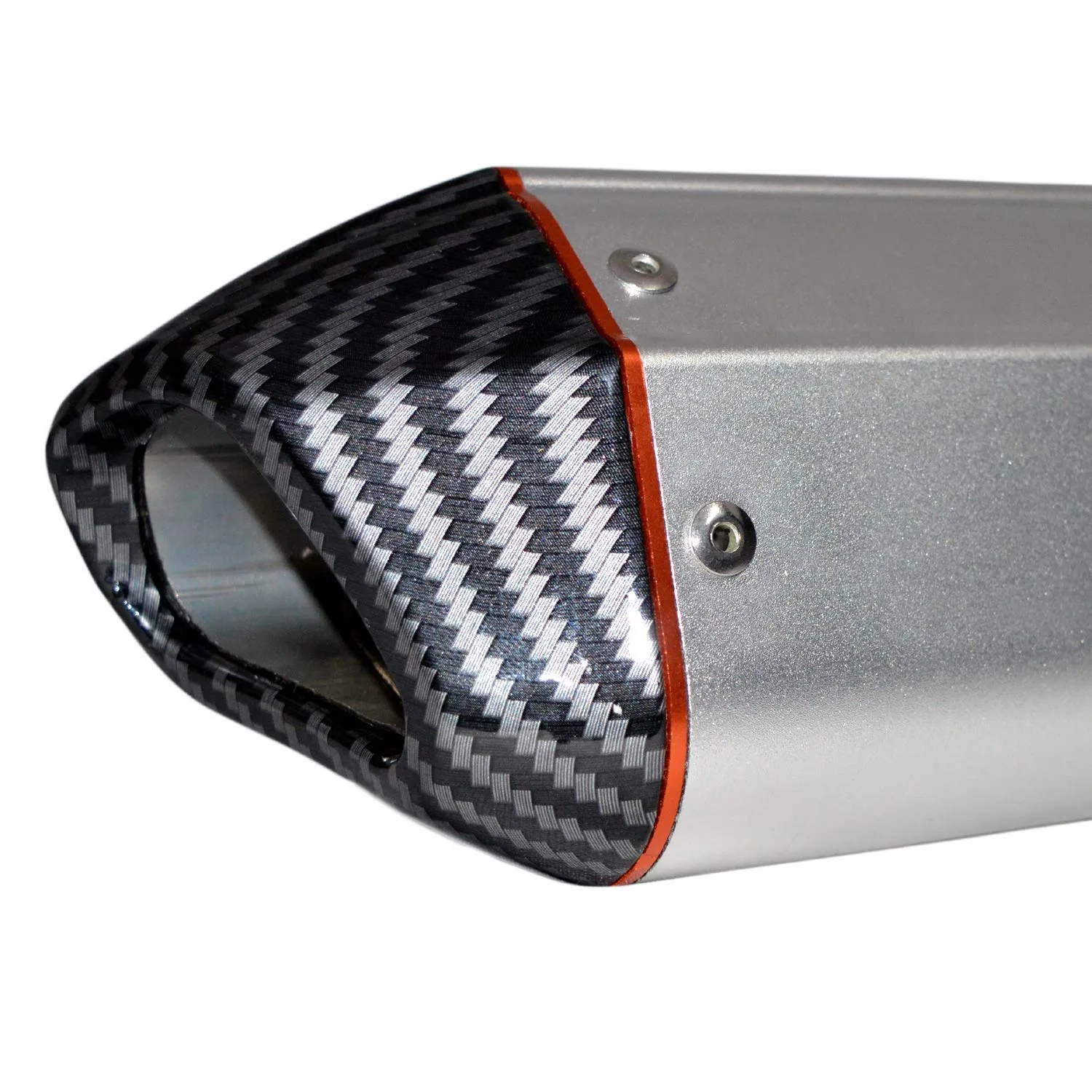 R.J.VON Carbon Fiber Bike Exhaust Muffler Silencer( Silver)