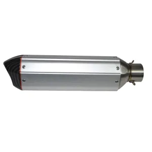 R.J.VON Carbon Fiber Bike Exhaust Muffler Silencer( Silver)
