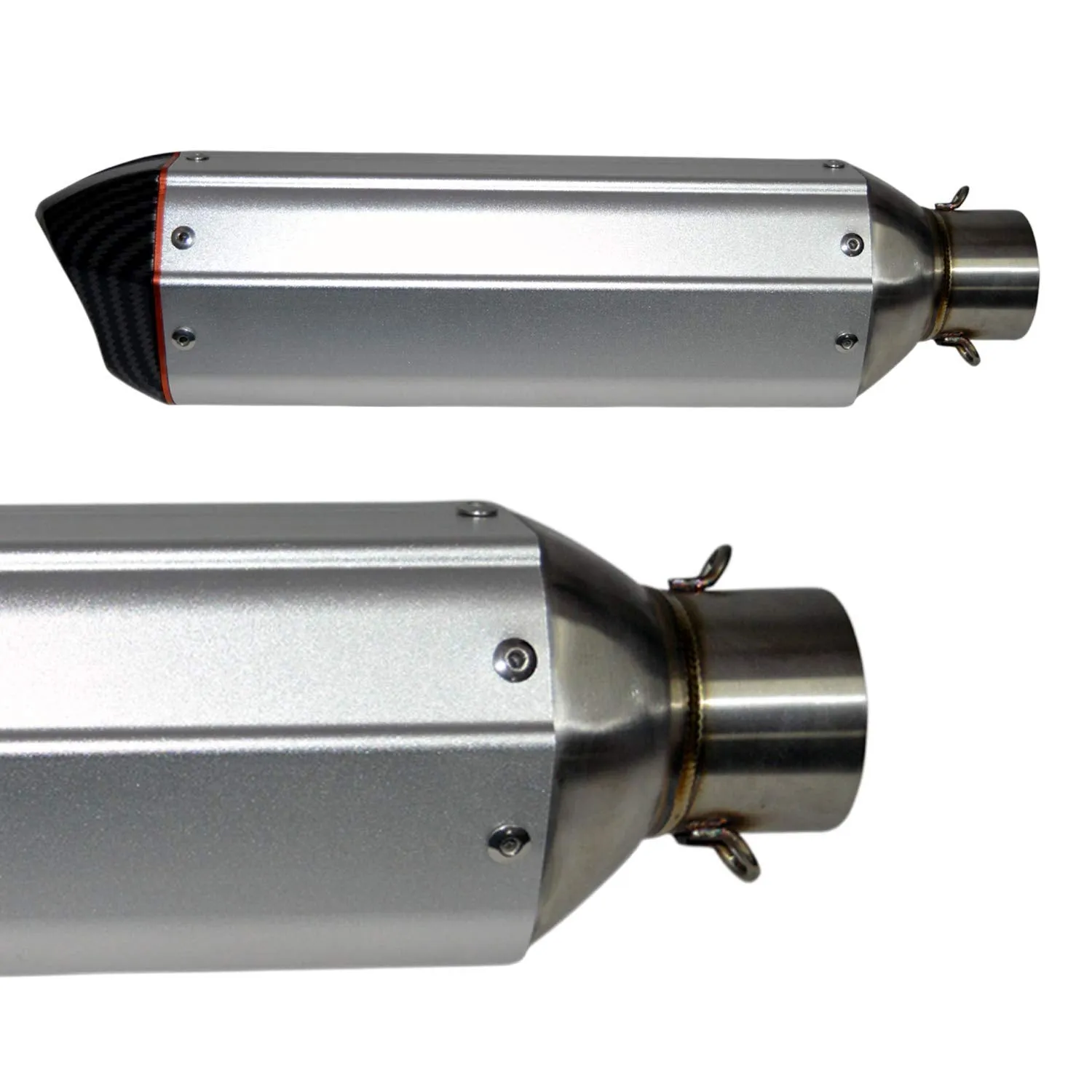 R.J.VON Carbon Fiber Bike Exhaust Muffler Silencer( Silver)