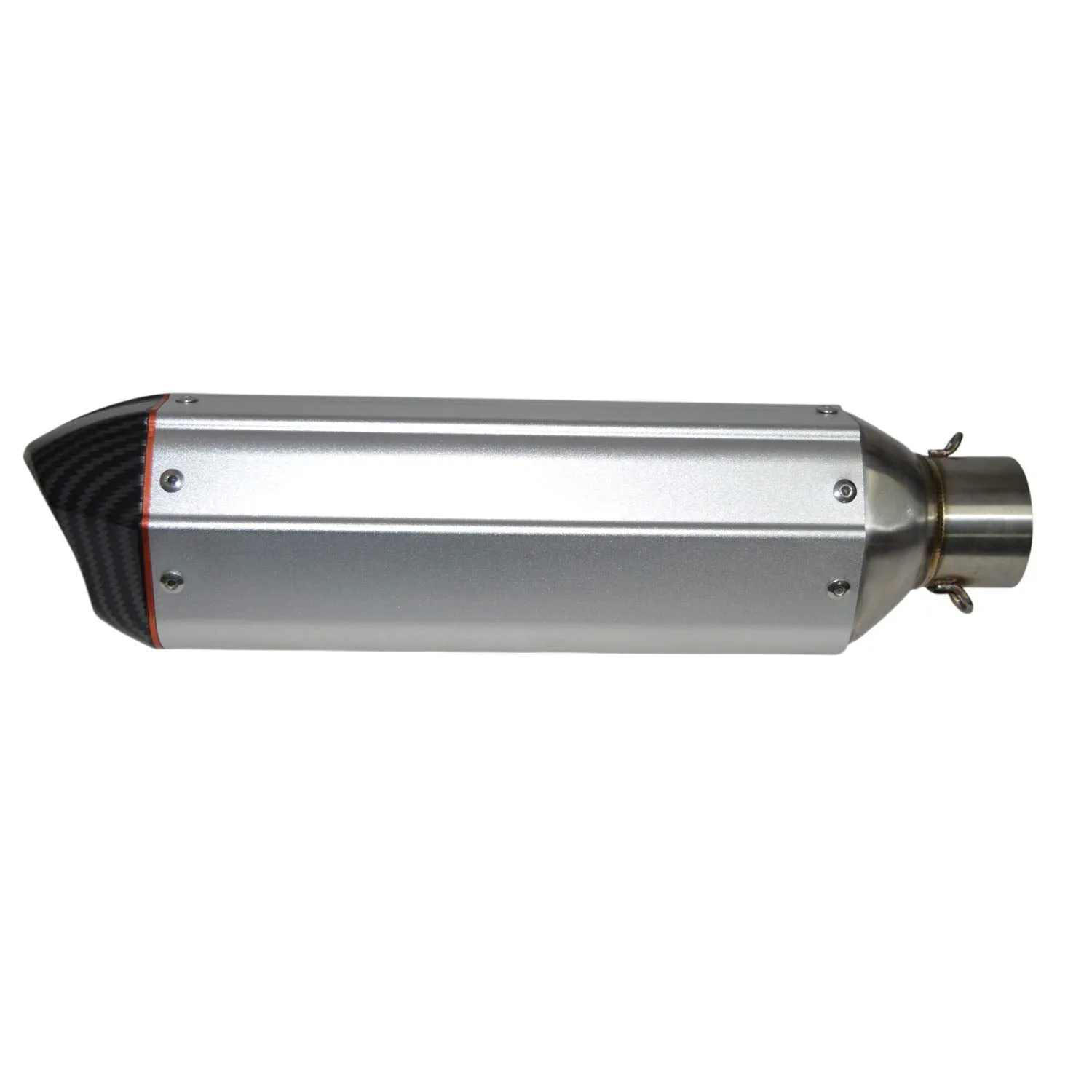 R.J.VON Carbon Fiber Bike Exhaust Muffler Silencer( Silver)