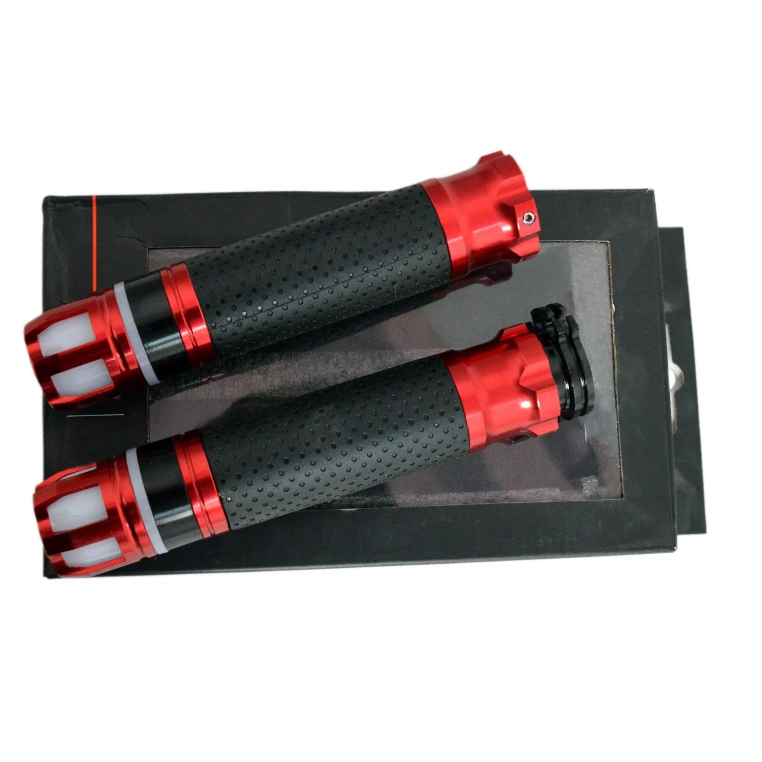 R.J.Von Hand Grip with End Bar LED Light (Pack of 2)