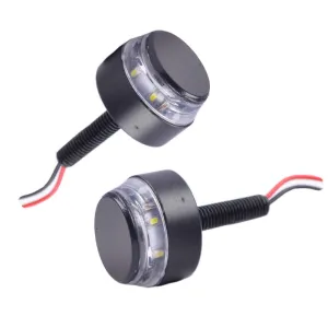 R.J.VON Handlebar Turn Signal Bar End LED Side Indicator Light For - All bike (White,Set of 2)
