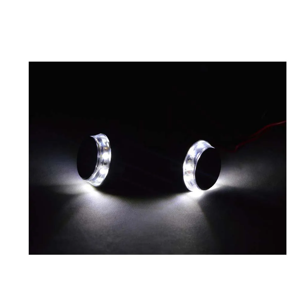 R.J.VON Handlebar Turn Signal Bar End LED Side Indicator Light For - All bike (White,Set of 2)