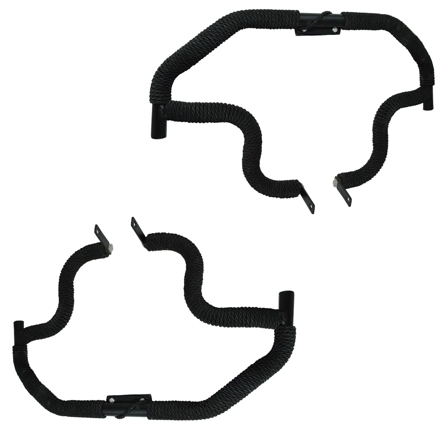 R.J.VON Leg Guard Eagle Face with Wrap Black Rope