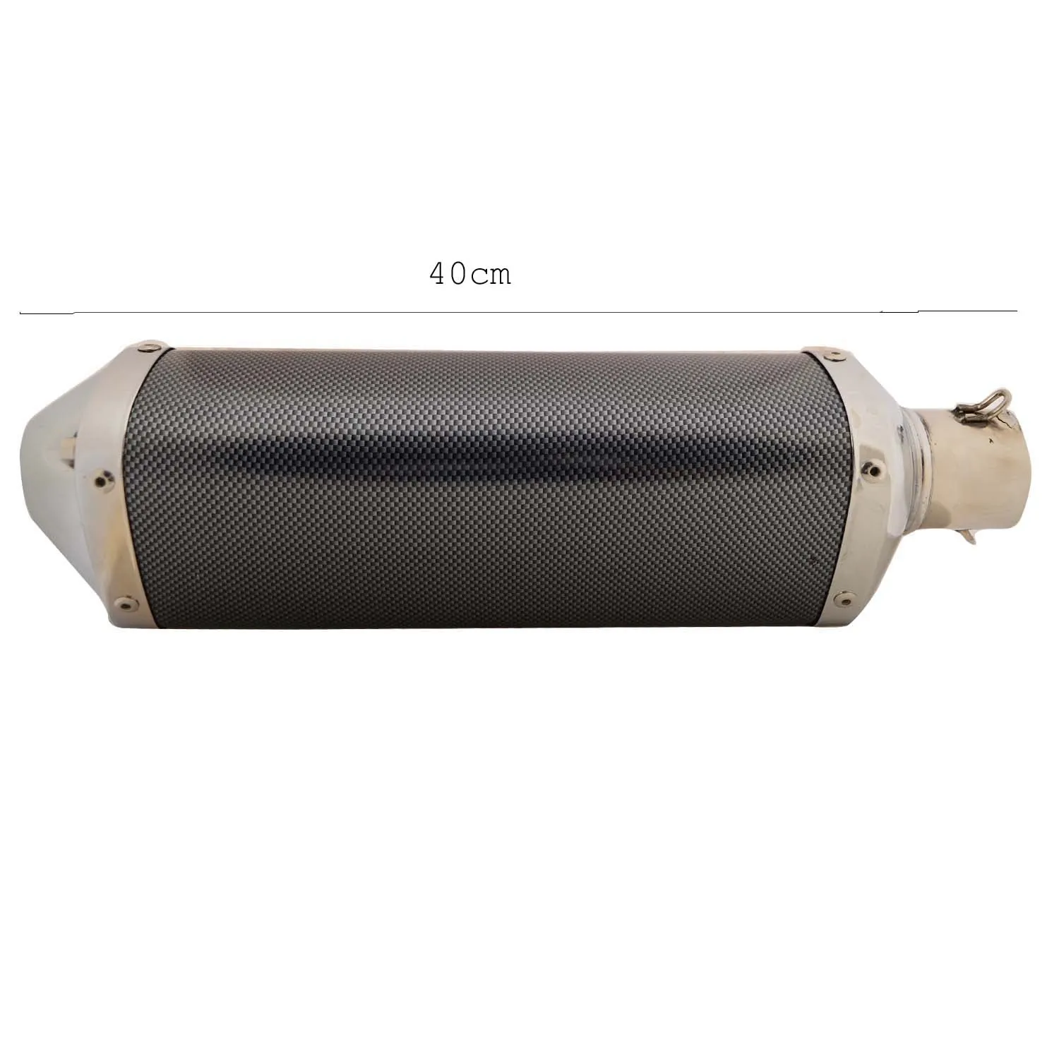 R.J.VON Universal Bike Carbon Triangle Exhaust Silencer Long (Black)
