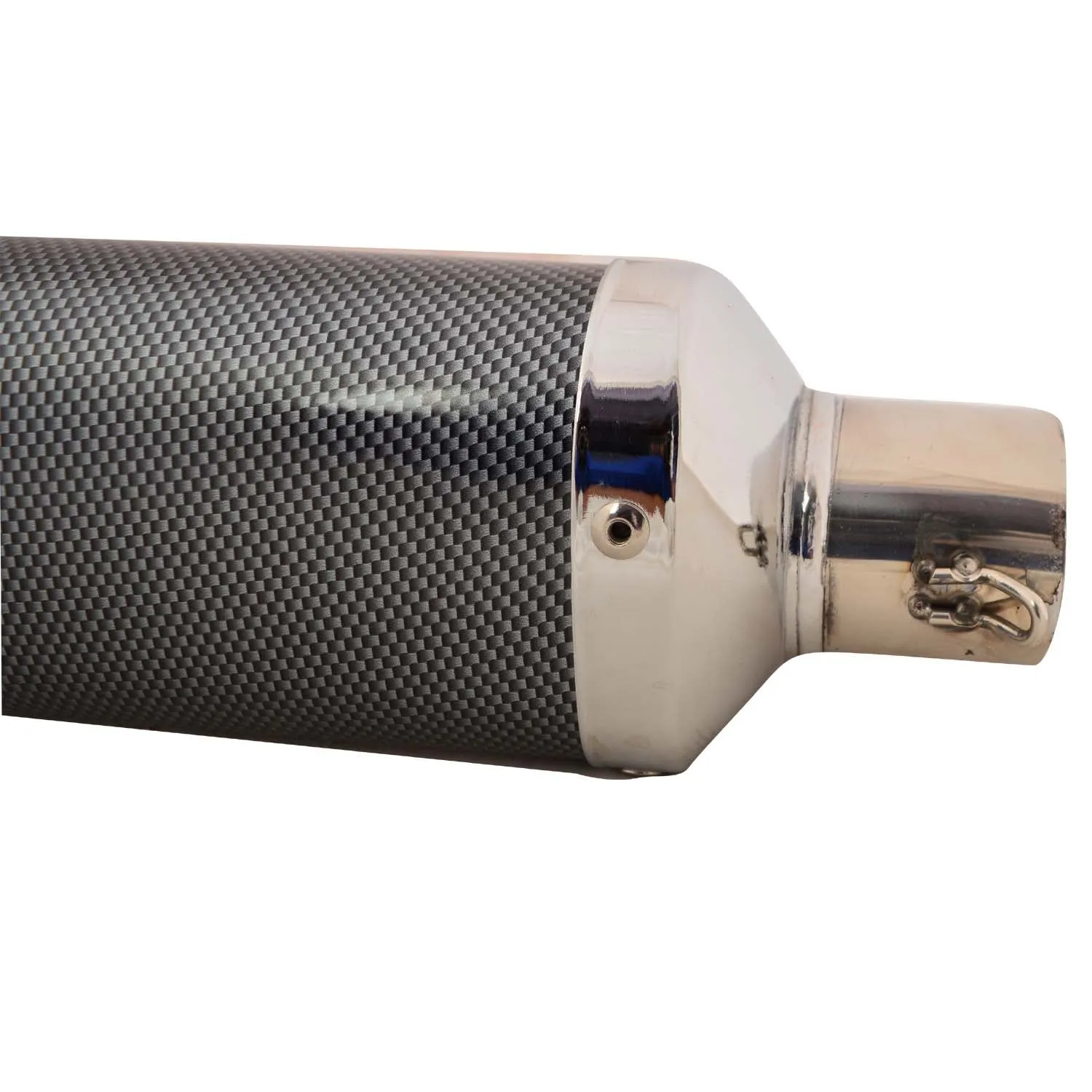 R.J.VON Universal Bike Carbon Triangle Exhaust Silencer Long (Black)