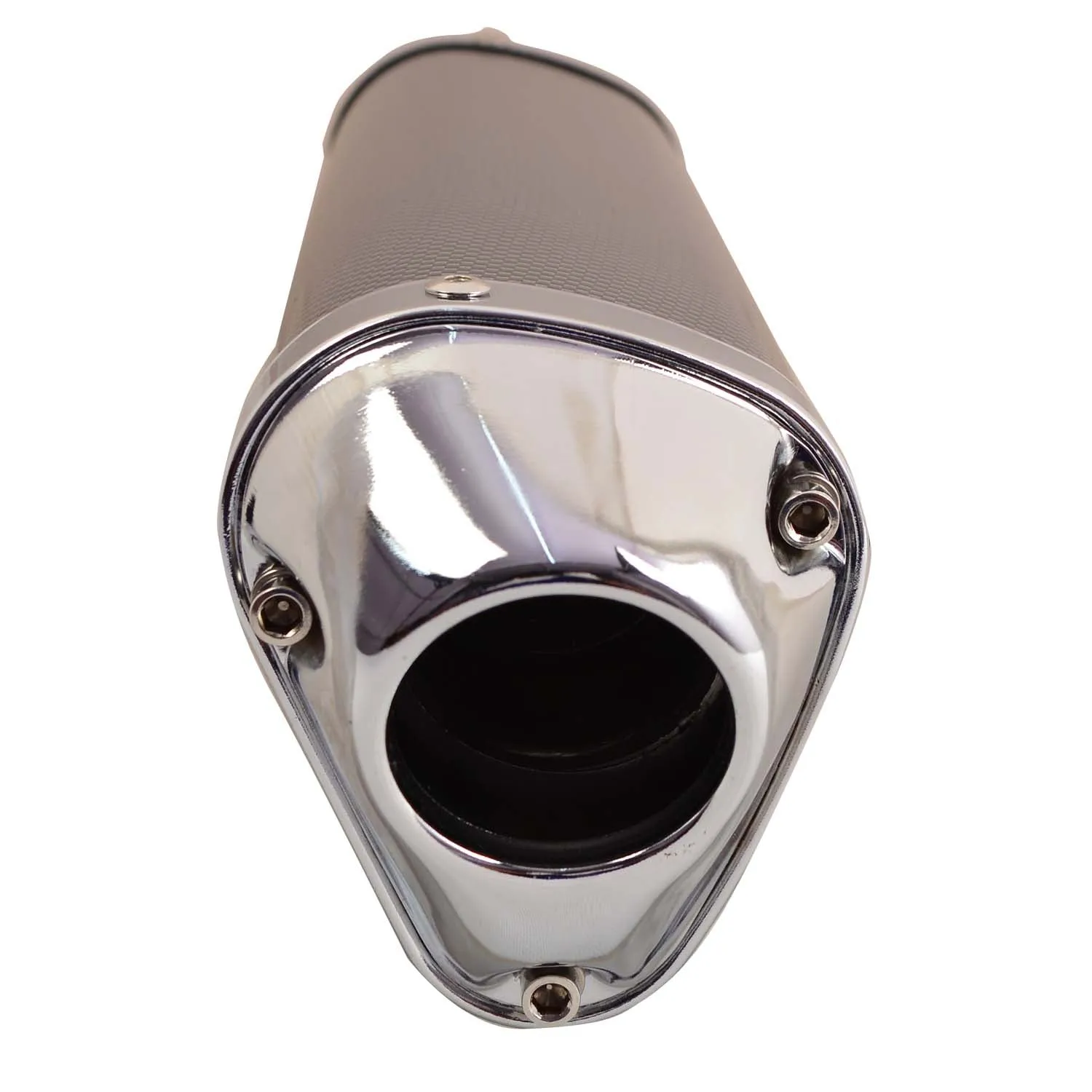 R.J.VON Universal Bike Carbon Triangle Exhaust Silencer Long (Black)