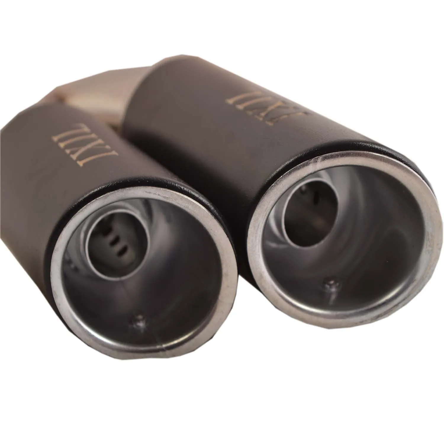 R.J.VON Universal Bike Dual Output Exhaust Silencer IXIL with DB Killer (Black/Silver)
