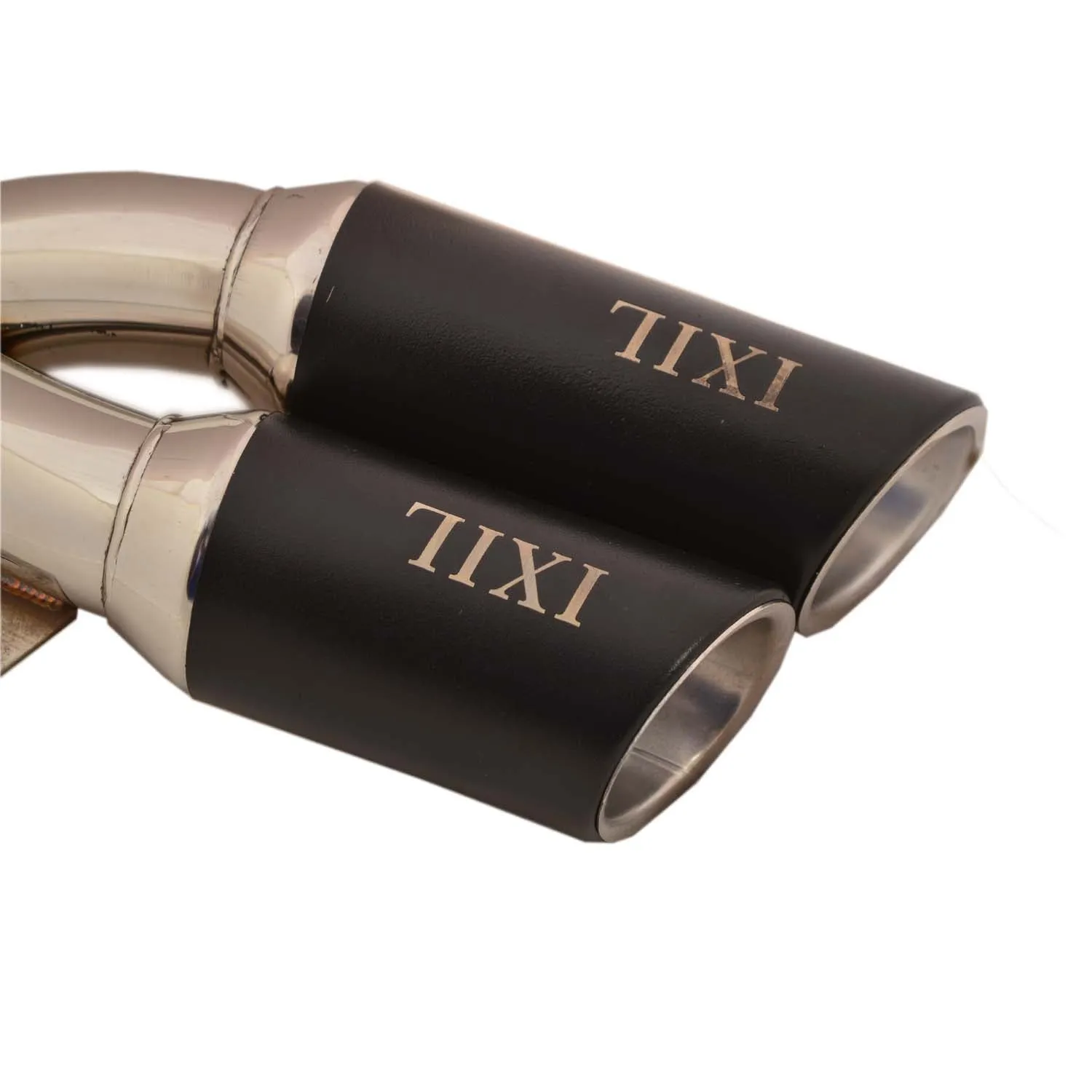 R.J.VON Universal Bike Dual Output Exhaust Silencer IXIL with DB Killer (Black/Silver)