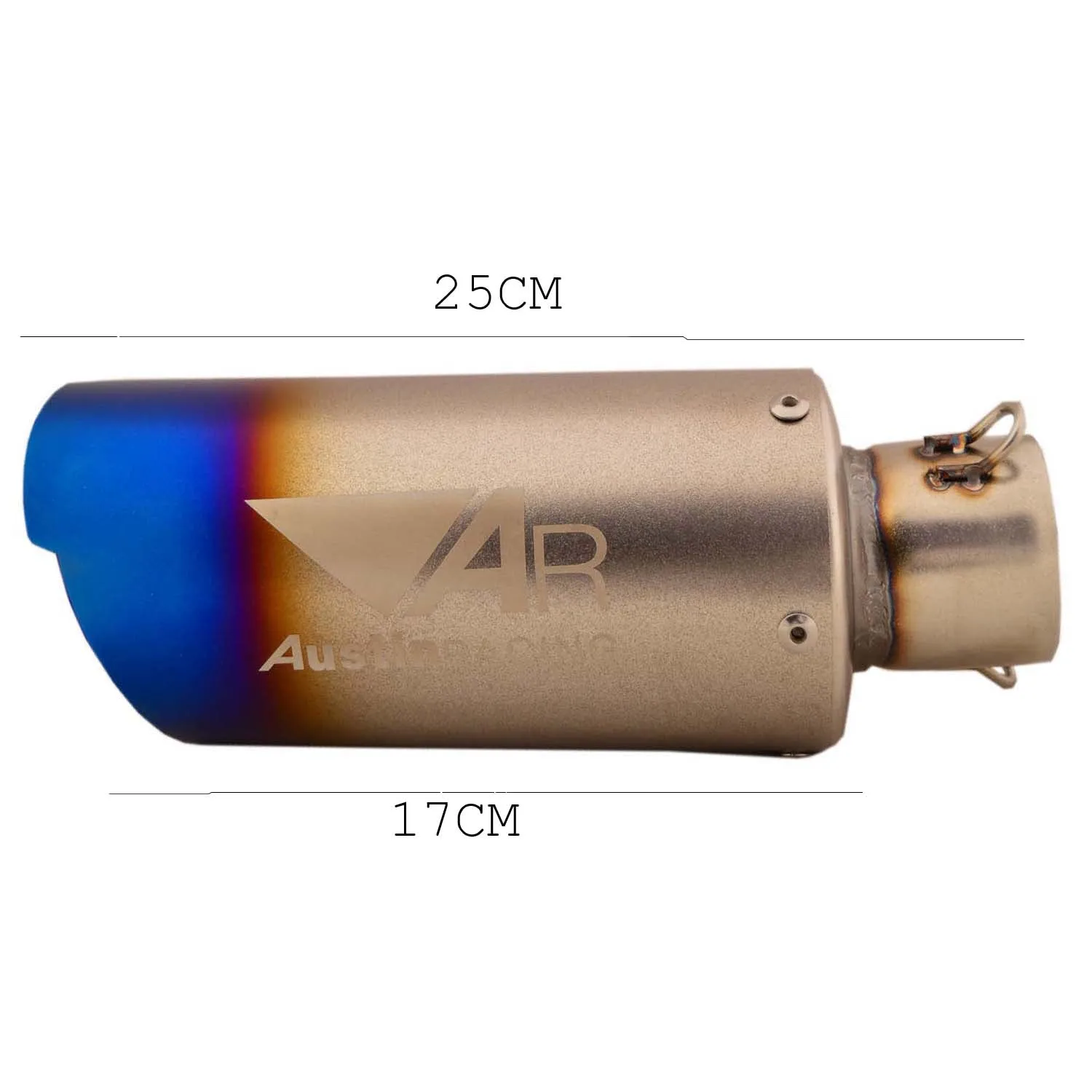 R.J.VON Universal Bike Exhaust Silencer AustinRACING (Silver)