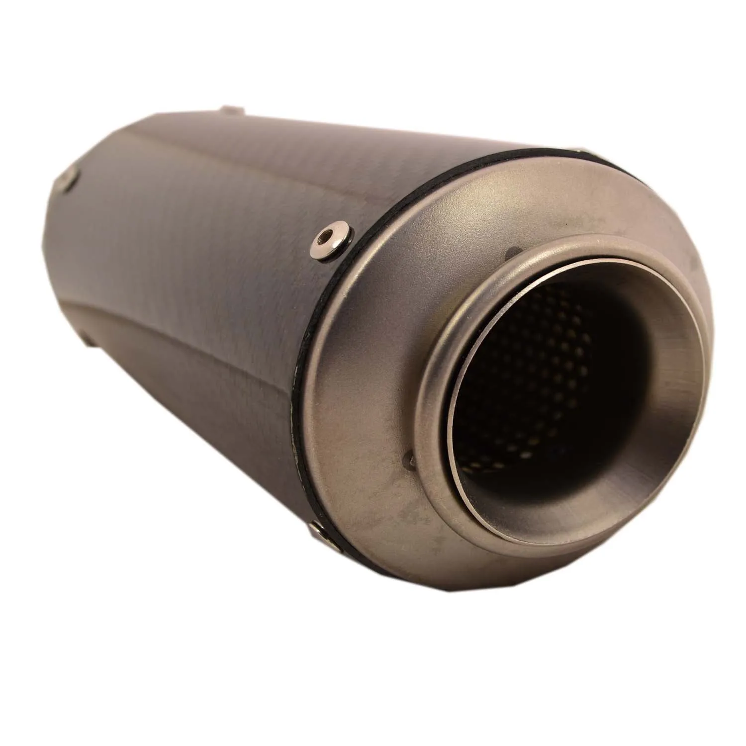 R.J.VON Universal Bike Exhaust Silencer Carbon Long Straight (Black)