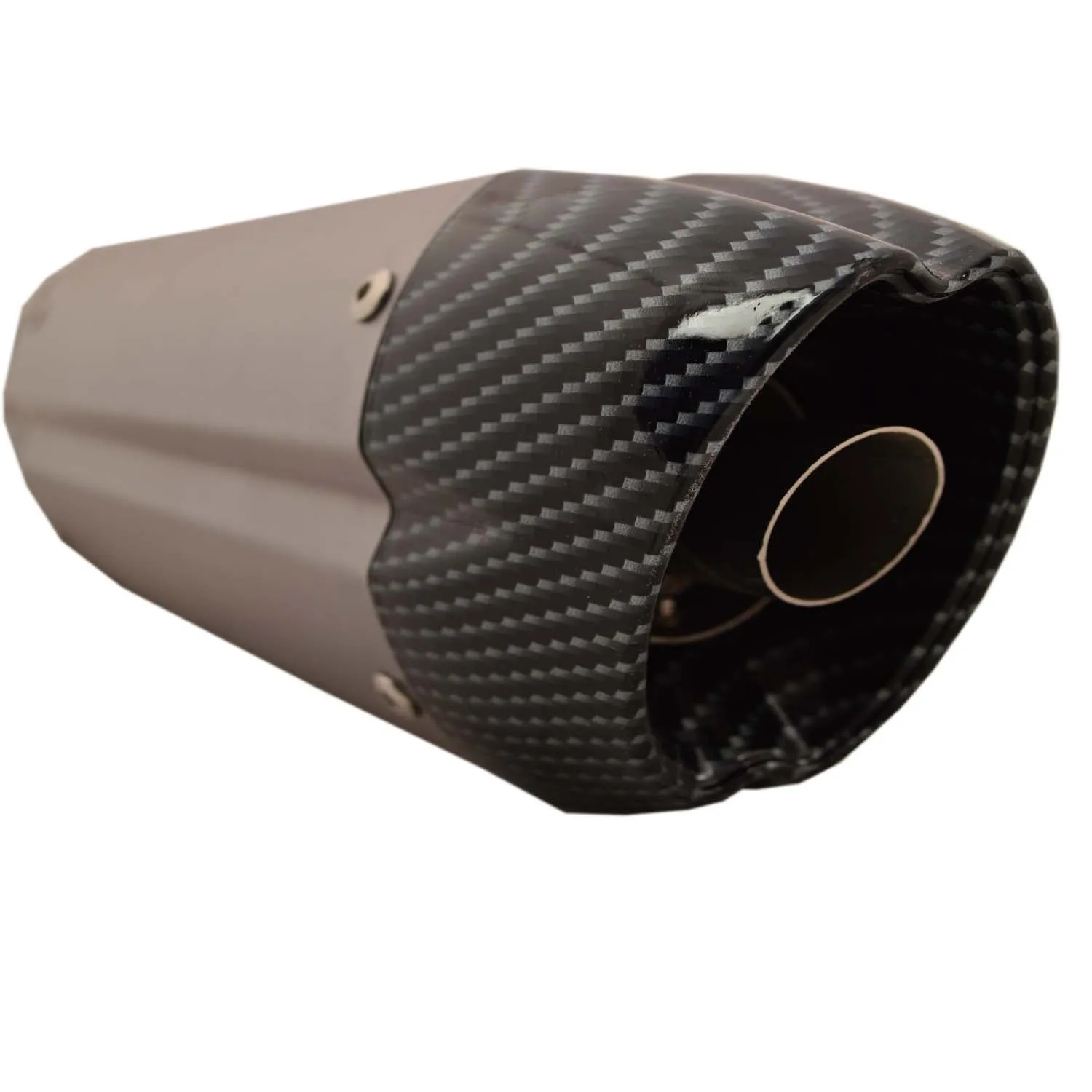 R.J.VON Universal Bike Exhaust Silencer Carbon With DB Killer Long (Black)