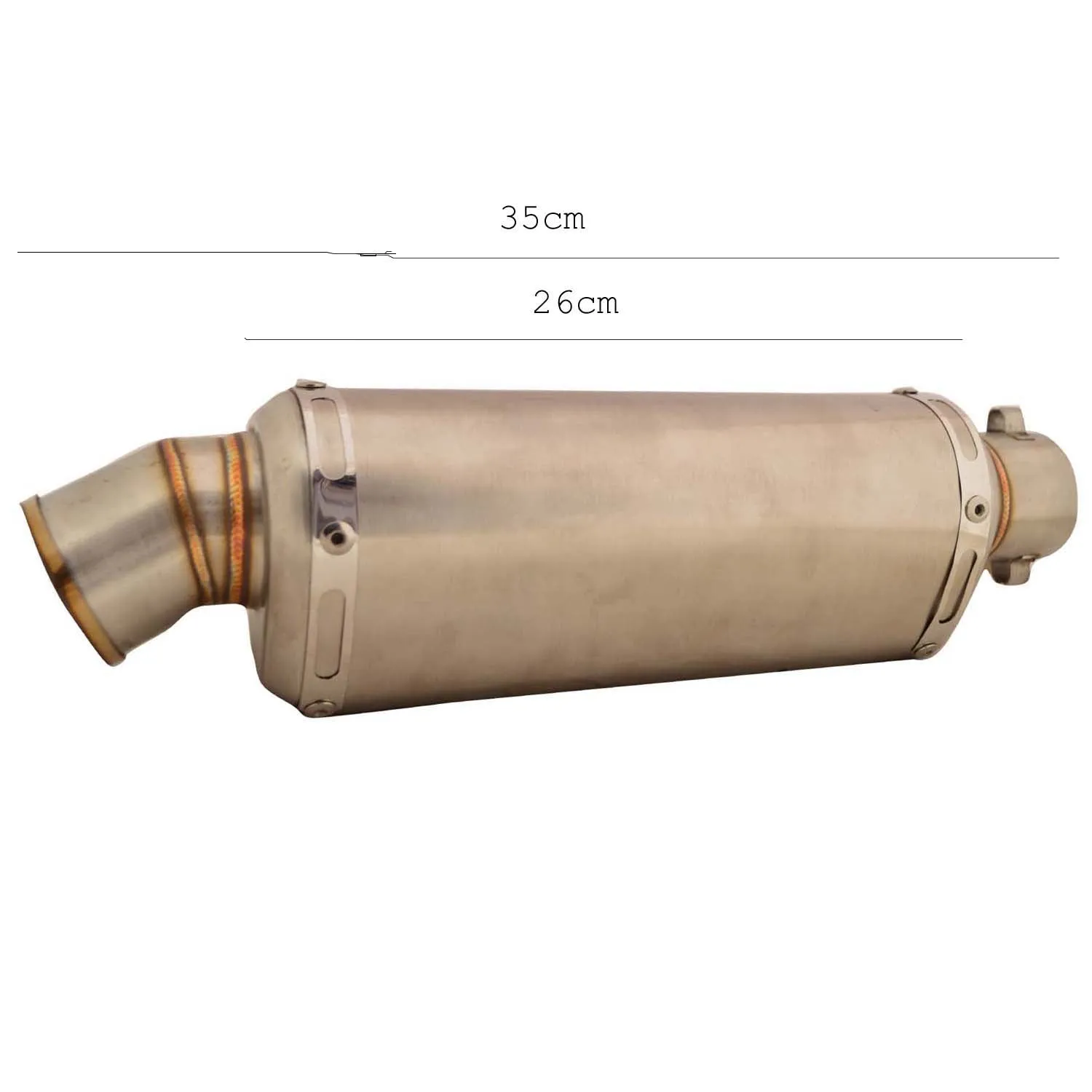 R.J.VON Universal Bike Exhaust Silencer Flame King Big (Silver)