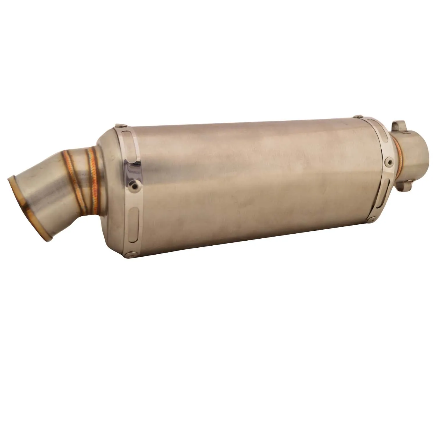 R.J.VON Universal Bike Exhaust Silencer Flame King Big (Silver)
