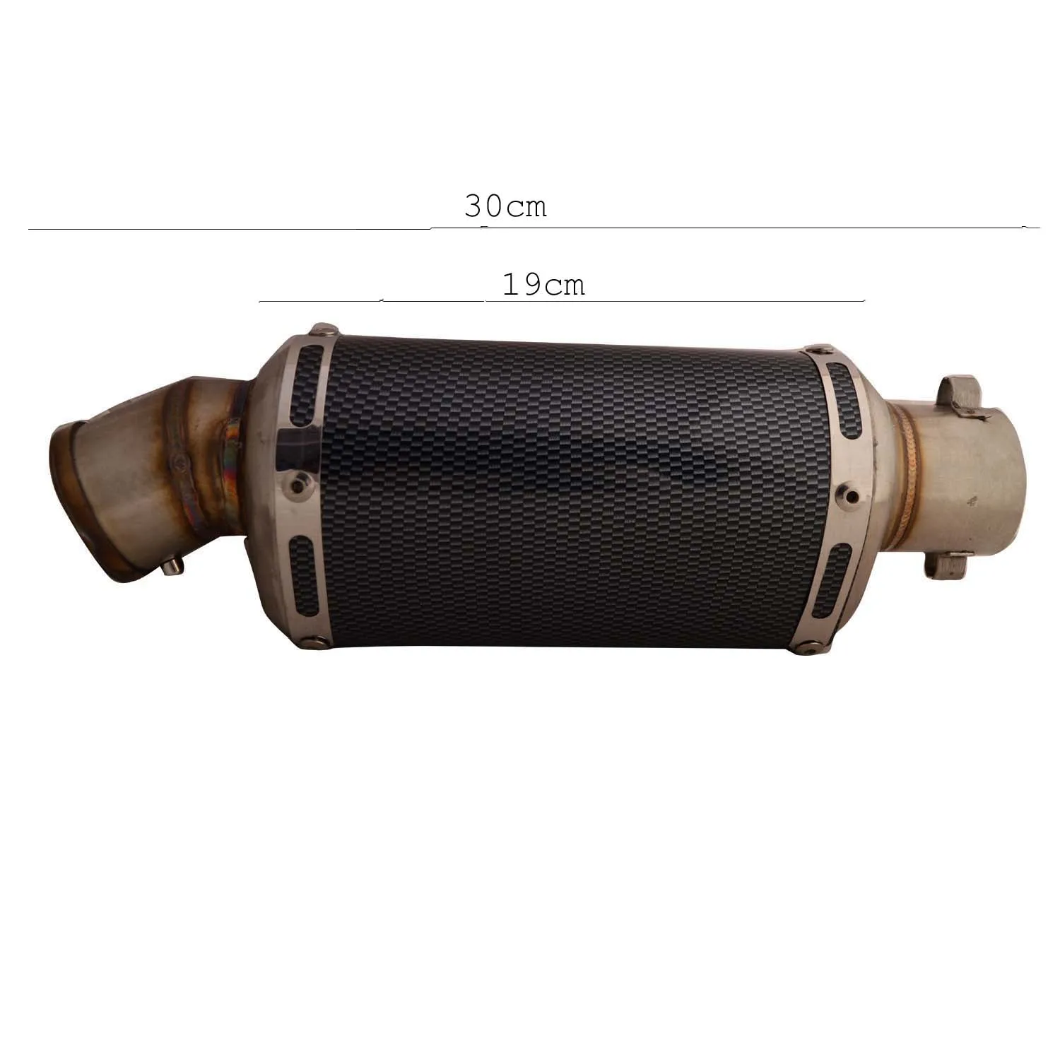R.J.VON Universal Bike Exhaust Silencer Flame King Carbon Small (Black)