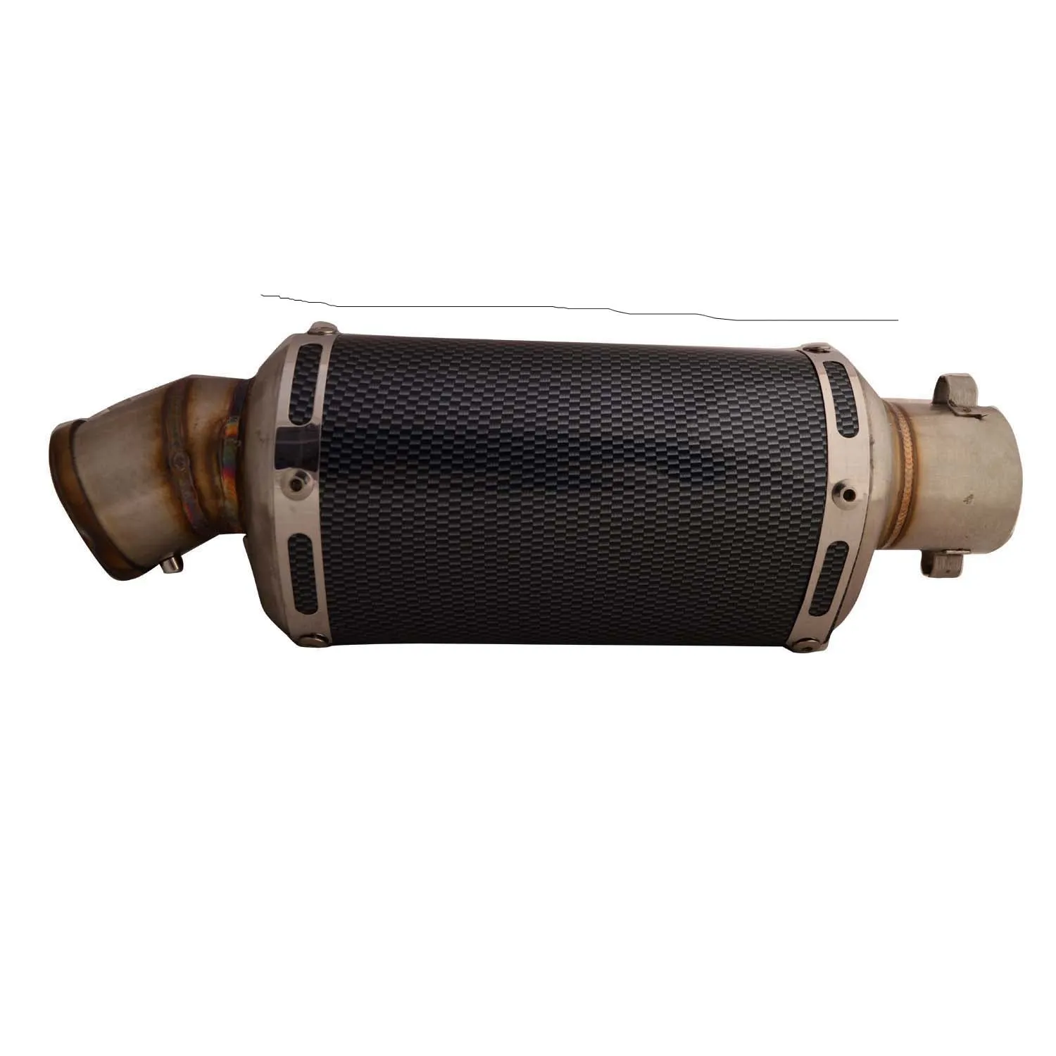 R.J.VON Universal Bike Exhaust Silencer Flame King Carbon Small (Black)
