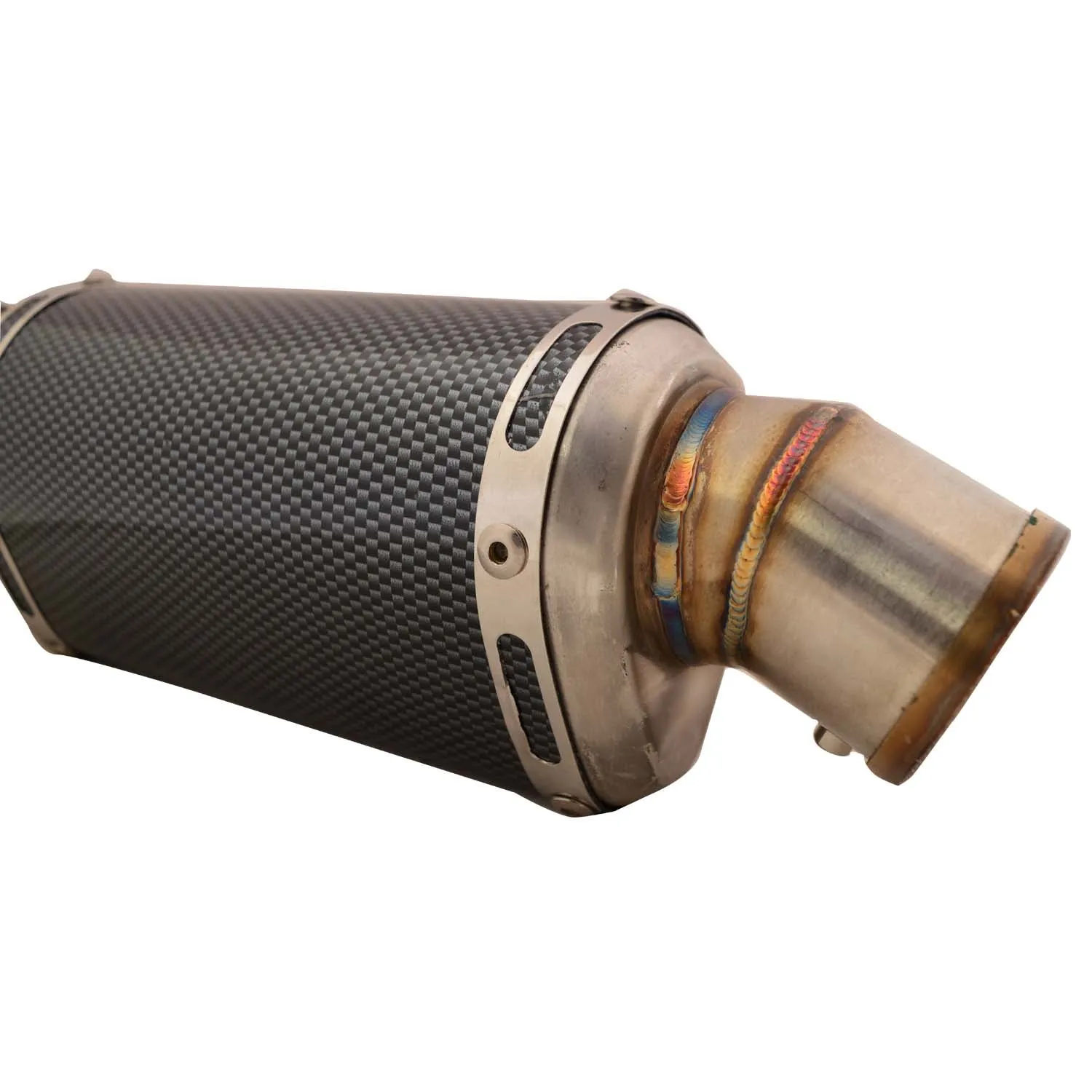 R.J.VON Universal Bike Exhaust Silencer Flame King Carbon Small (Black)