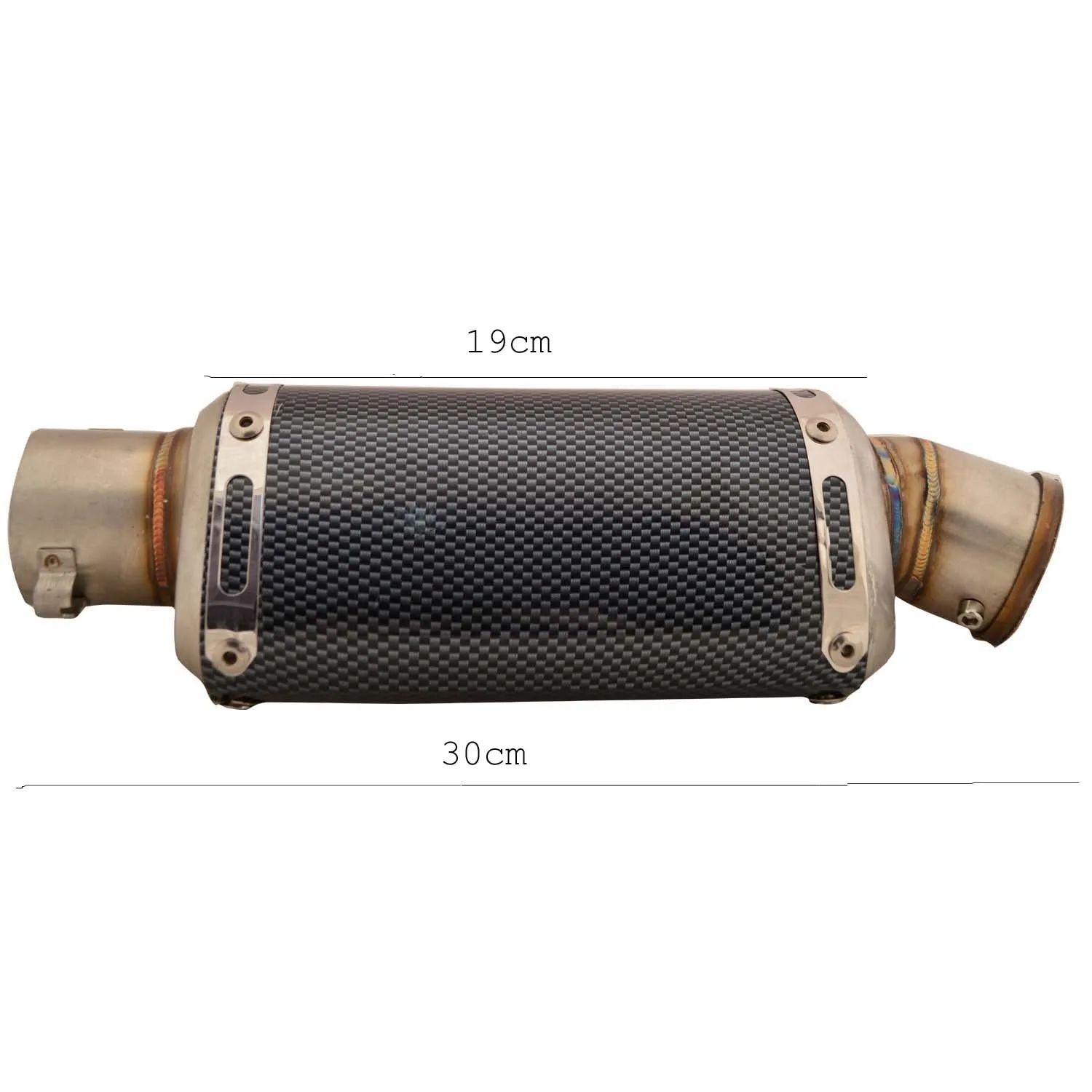 R.J.VON Universal Bike Exhaust Silencer Flame King Carbon Small (Black)