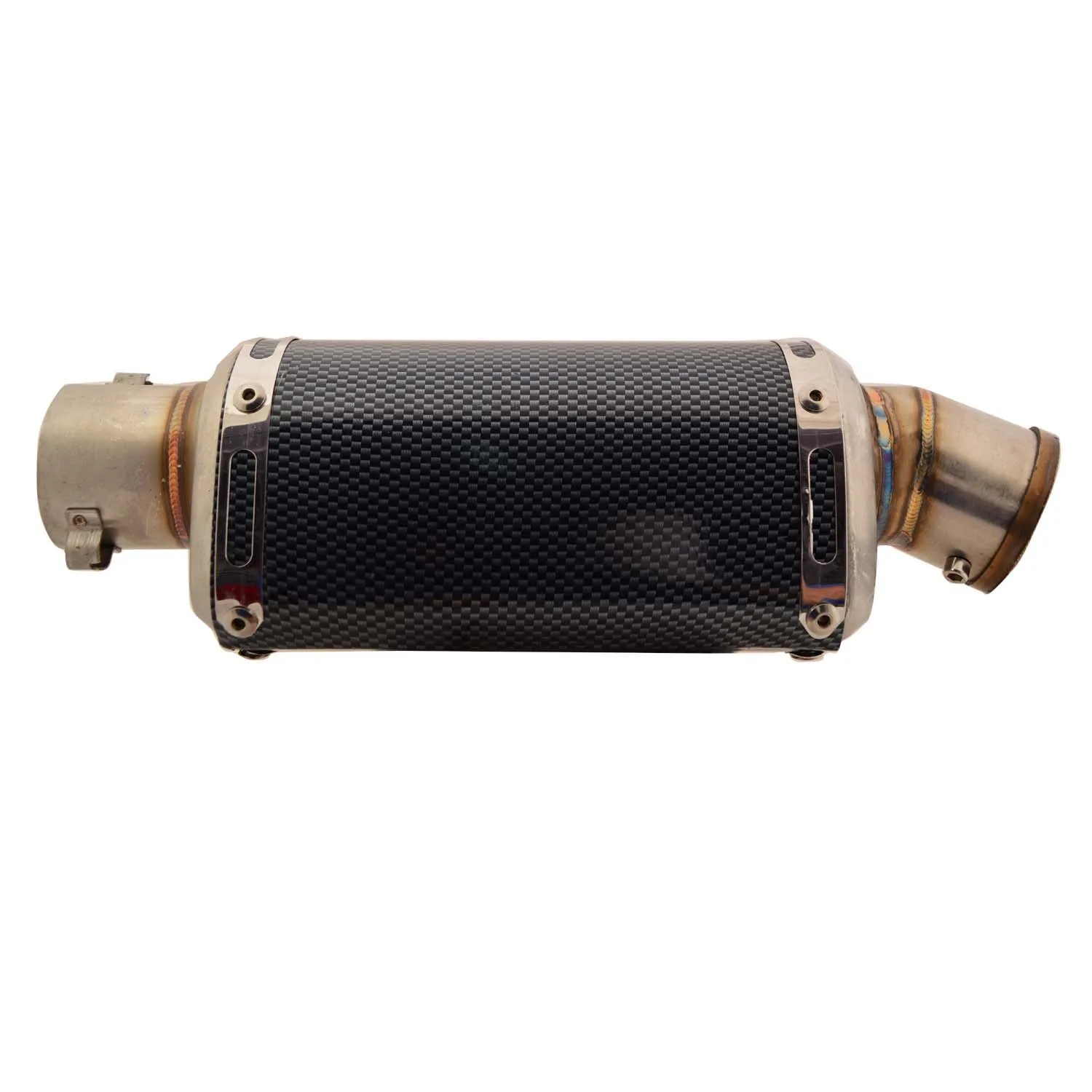 R.J.VON Universal Bike Exhaust Silencer Flame King Carbon Small (Black)