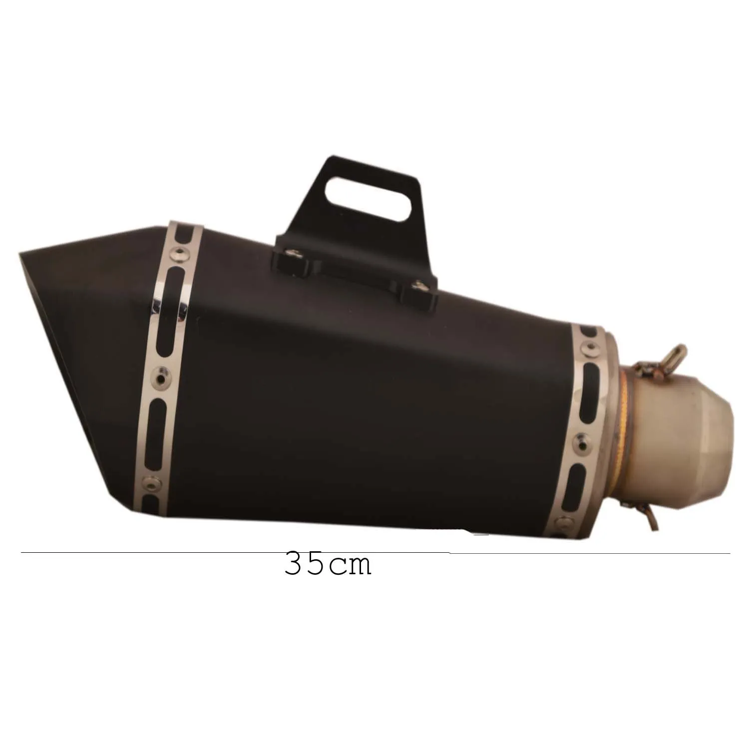 R.J.VON Universal Bike Exhaust Silencer with DB Killer (Black)