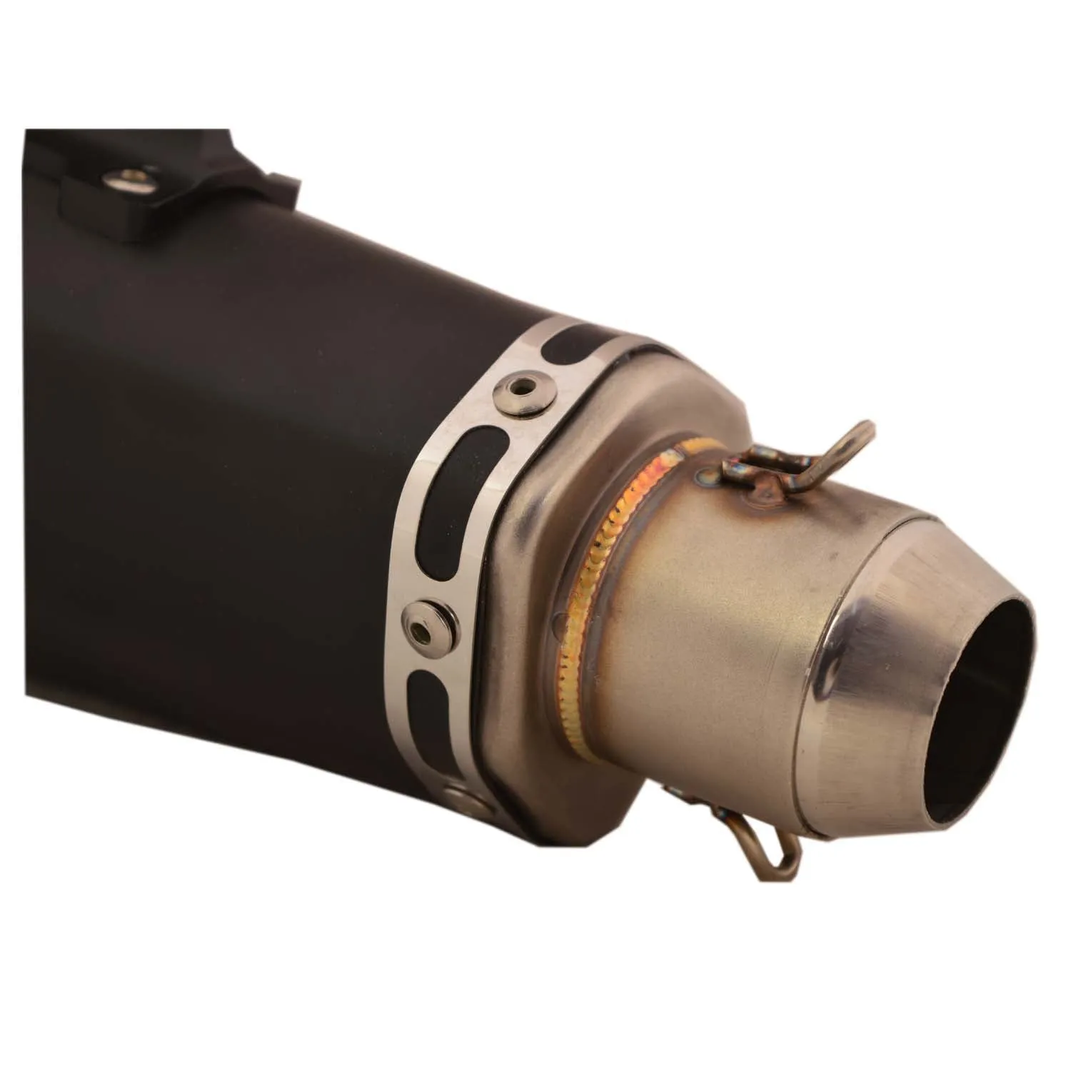 R.J.VON Universal Bike Exhaust Silencer with DB Killer (Black)