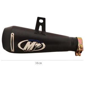 R.J.VON Universal Bike M4 Exhaust Silencer Long Straight (Black)
