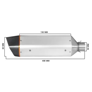 R.J.VON  Universal Silencer Exhaust Pipe Muffler With Covers