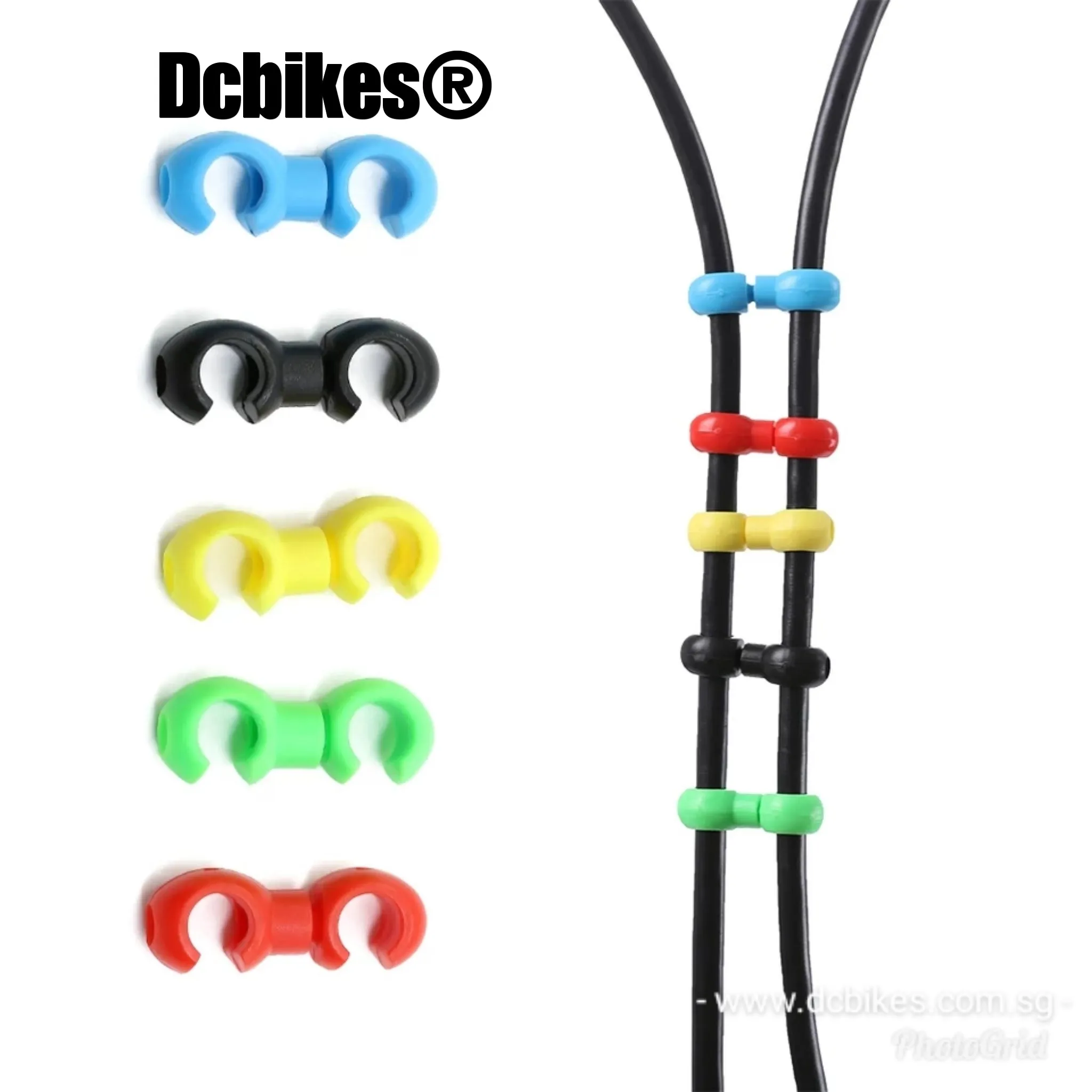 Rotatable C/S Clip Brake Derailleur Shift Cable Housing Tube Buckle (2 Pieces)
