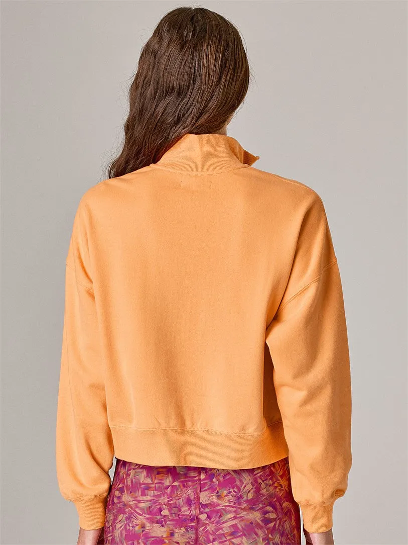 RUNNING BARE HERITAGE QUARTER ZIP CROP JUMPER SUNSET