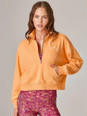 RUNNING BARE HERITAGE QUARTER ZIP CROP JUMPER SUNSET