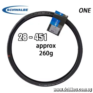 Schwalbe 20 X 1.125 One Black | Skinwall Yellow Performance Wired RaceGuard Foldie Tyres Etrto 28-451(1 Tire)