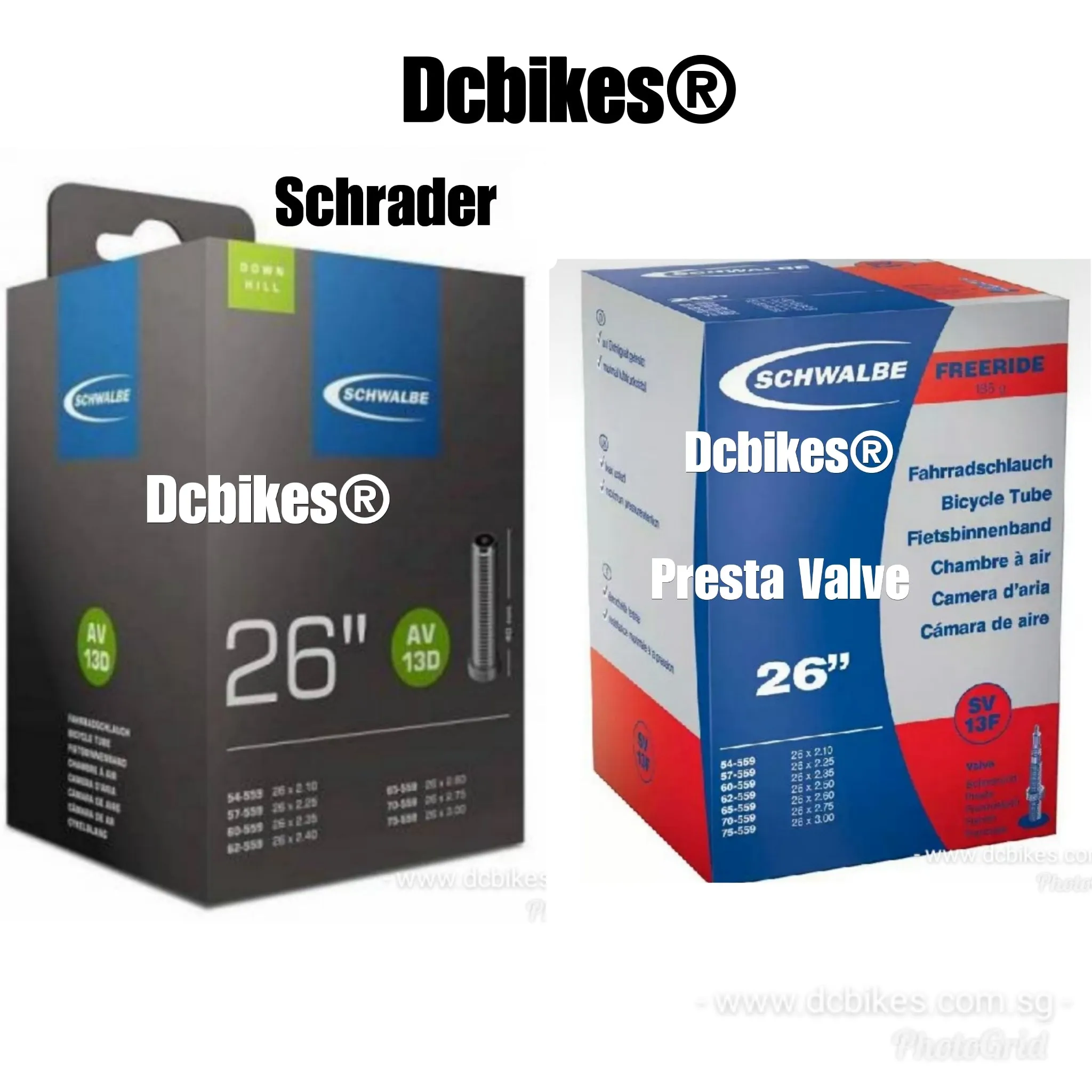 Schwalbe 26 | 27.5 X 2.1 - 3.0 Downhill Freeride MTB Presta | Schrader Inner Tube (1 Piece)