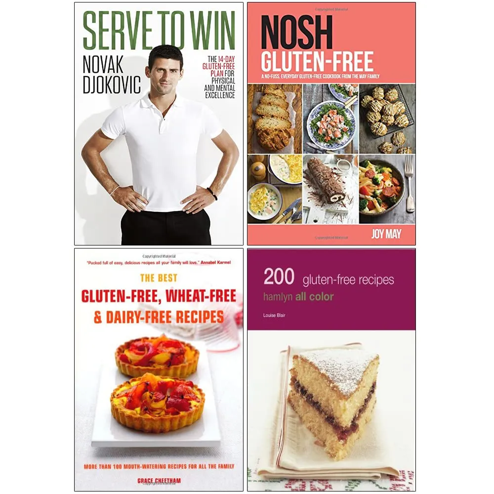 Serve To Win, Nosh Gluten-Free, The Best Gluten-Free Wheat-Free & Dairy-Free Recipes, 200 Gluten-Free Recipes 4 Books Collection Set