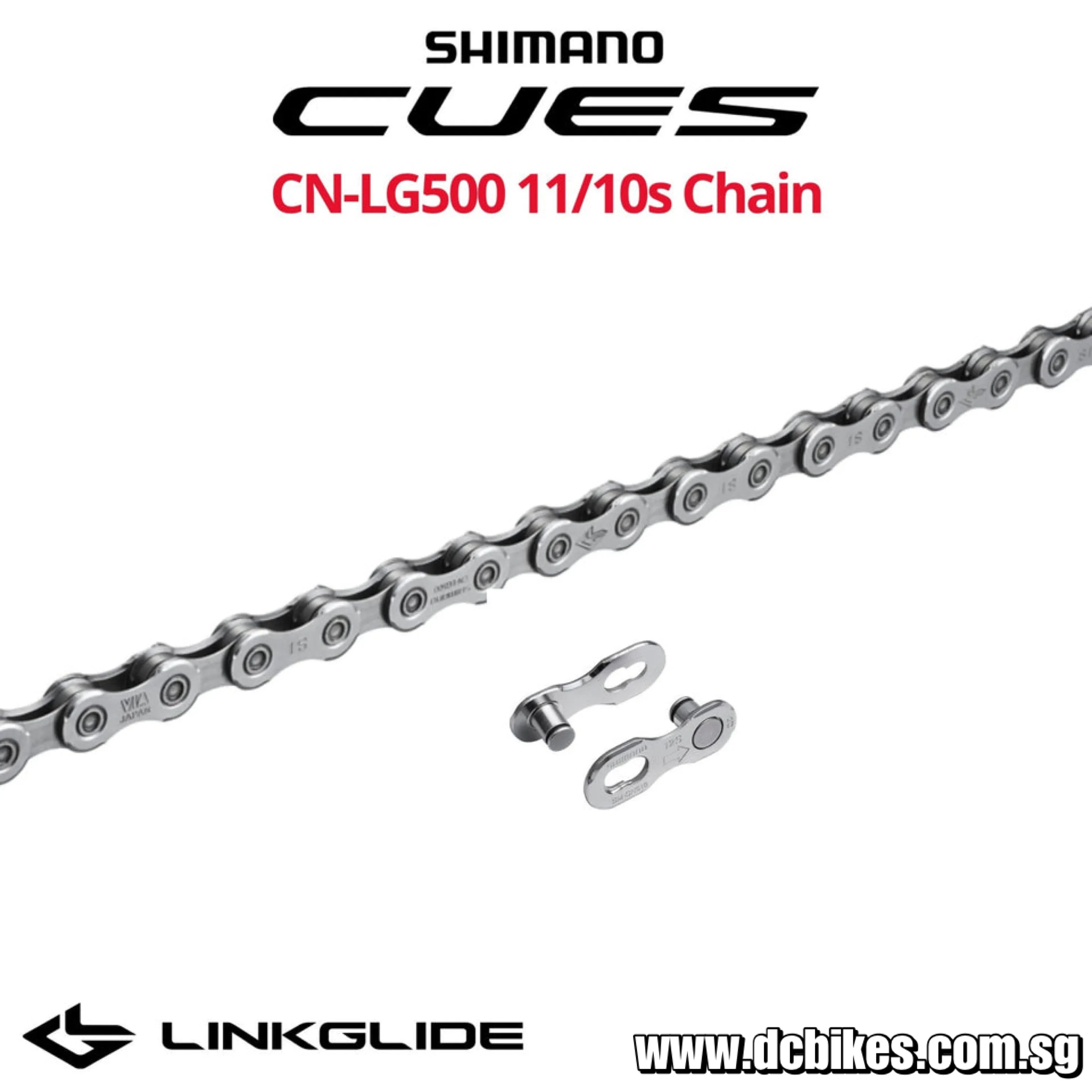 Shimano CN-LG500 Cues 10 | 11 Speed Bicycle Silver Chain   2 Quick Link - 126 Links