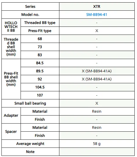 Shimano XTR SM-BB94-41A Press Fit