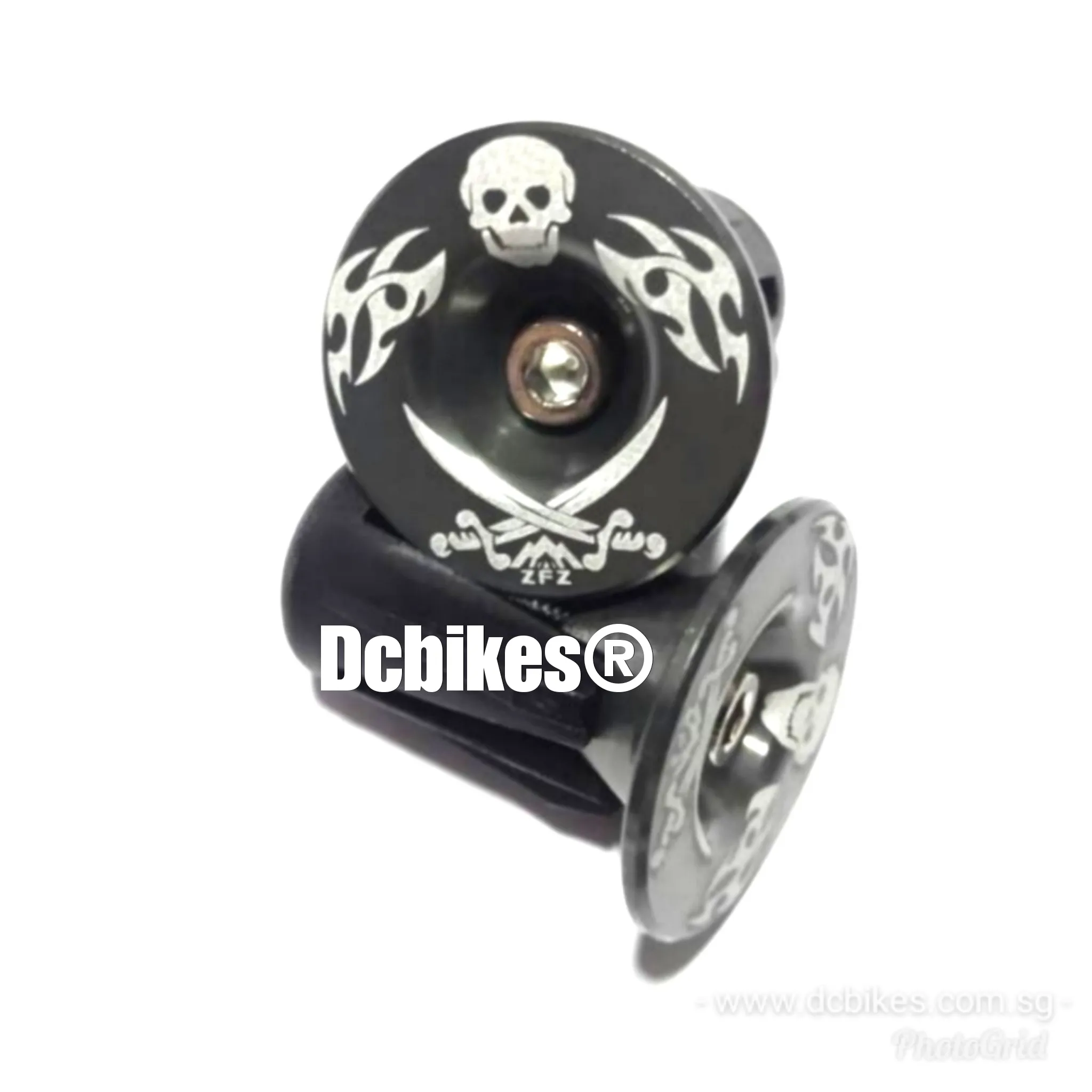 Skeleton Aluminum Handlebar Grips Bar End Cap Plugs