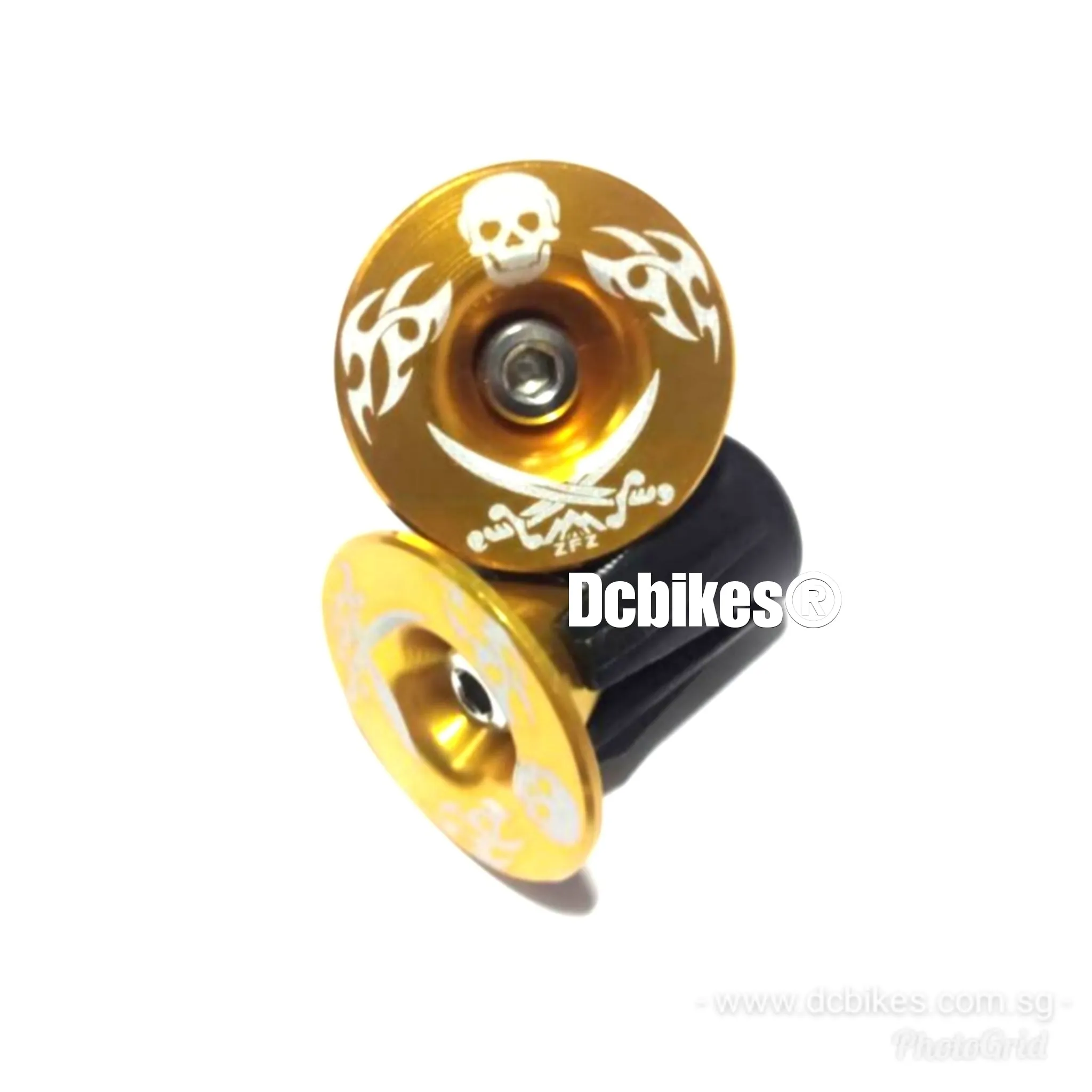 Skeleton Aluminum Handlebar Grips Bar End Cap Plugs