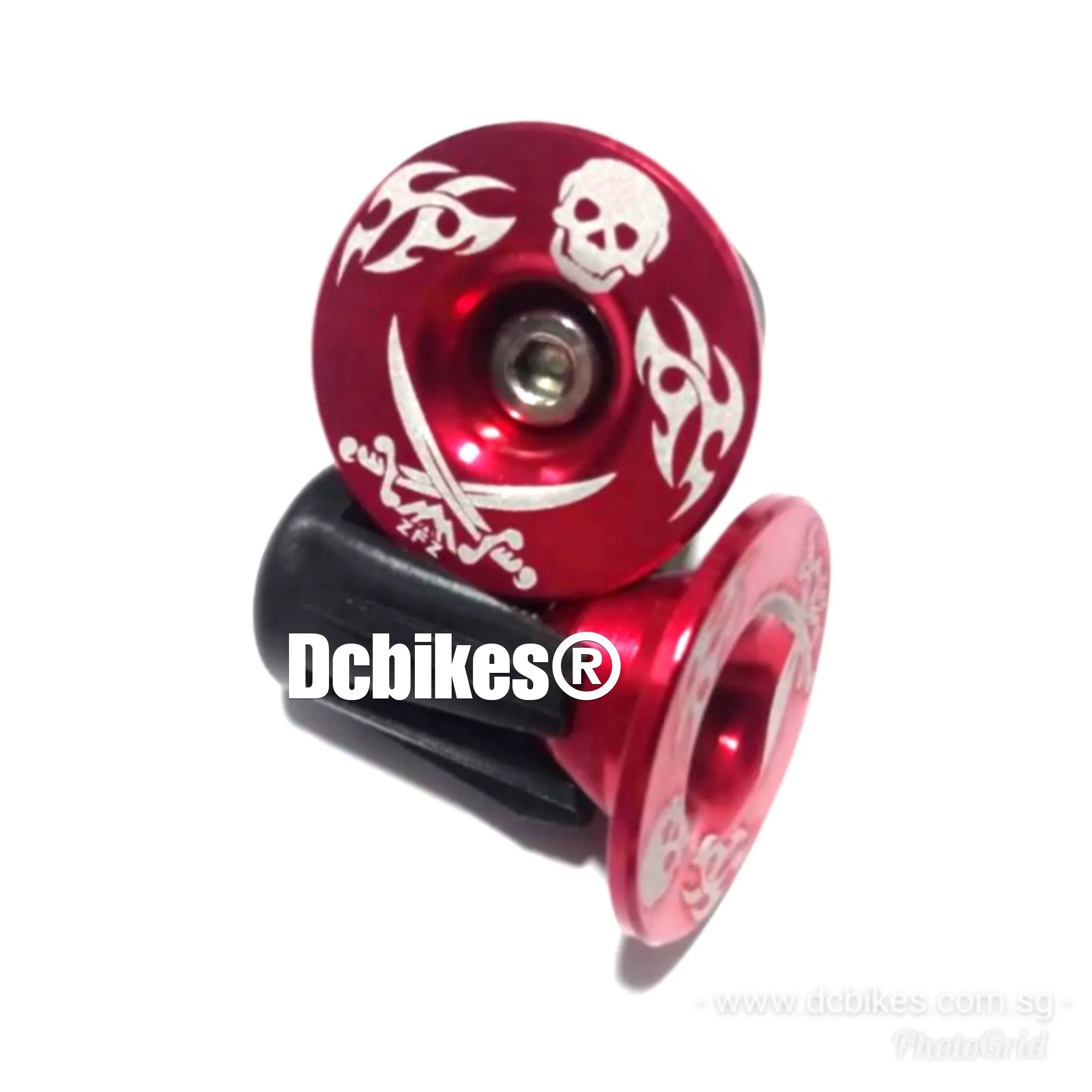 Skeleton Aluminum Handlebar Grips Bar End Cap Plugs