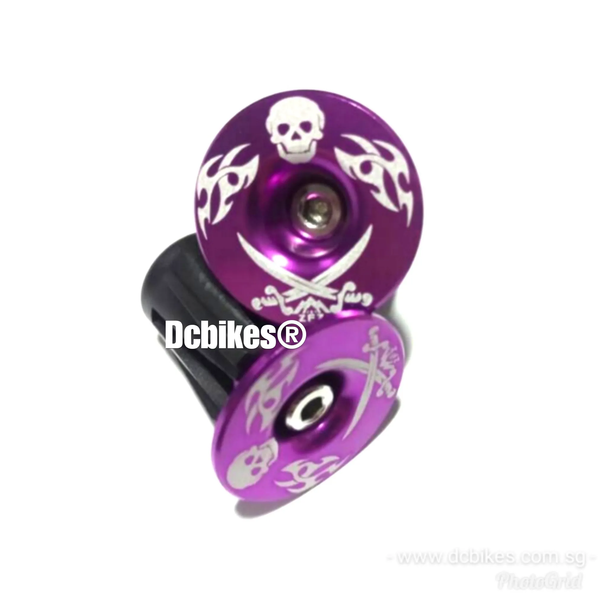 Skeleton Aluminum Handlebar Grips Bar End Cap Plugs
