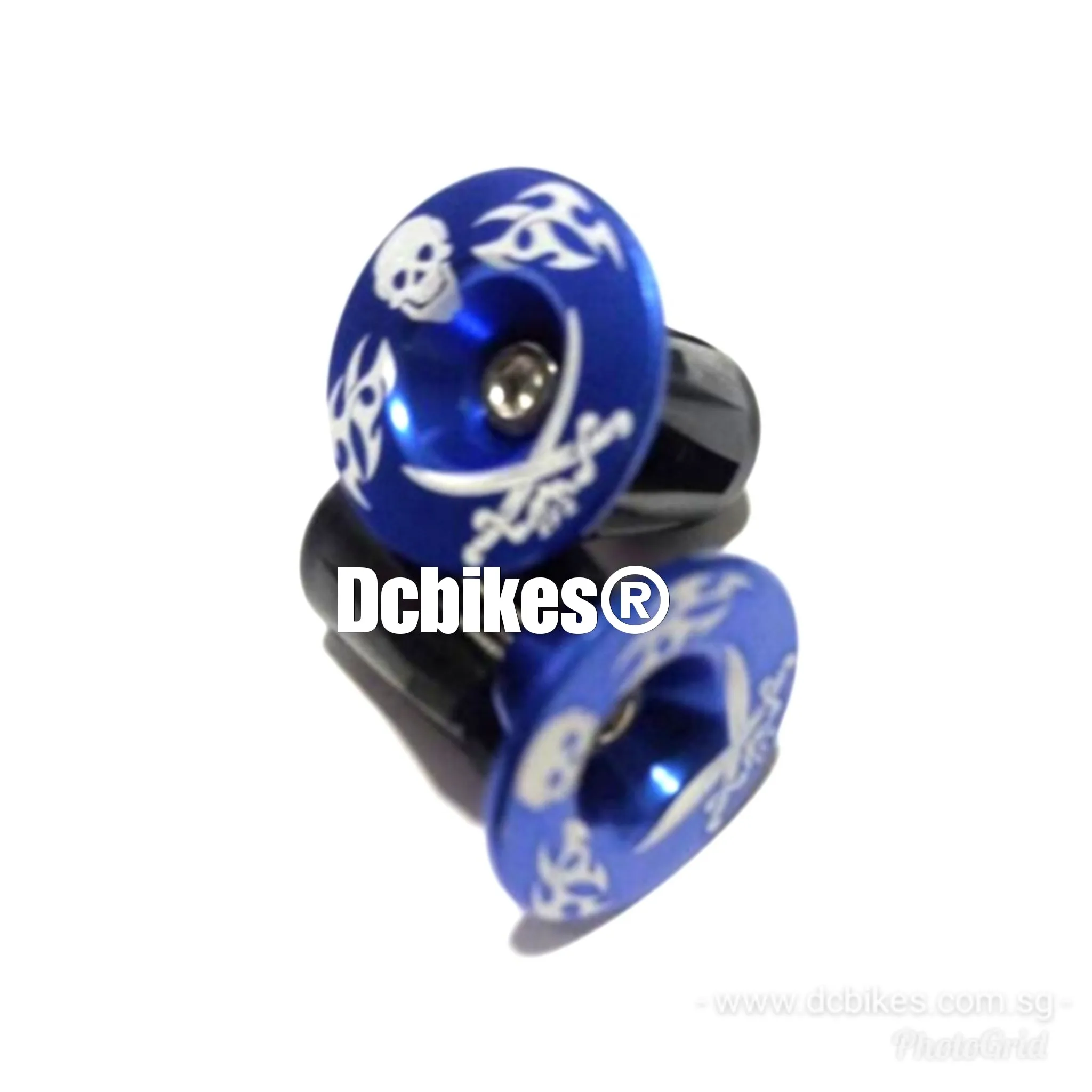 Skeleton Aluminum Handlebar Grips Bar End Cap Plugs