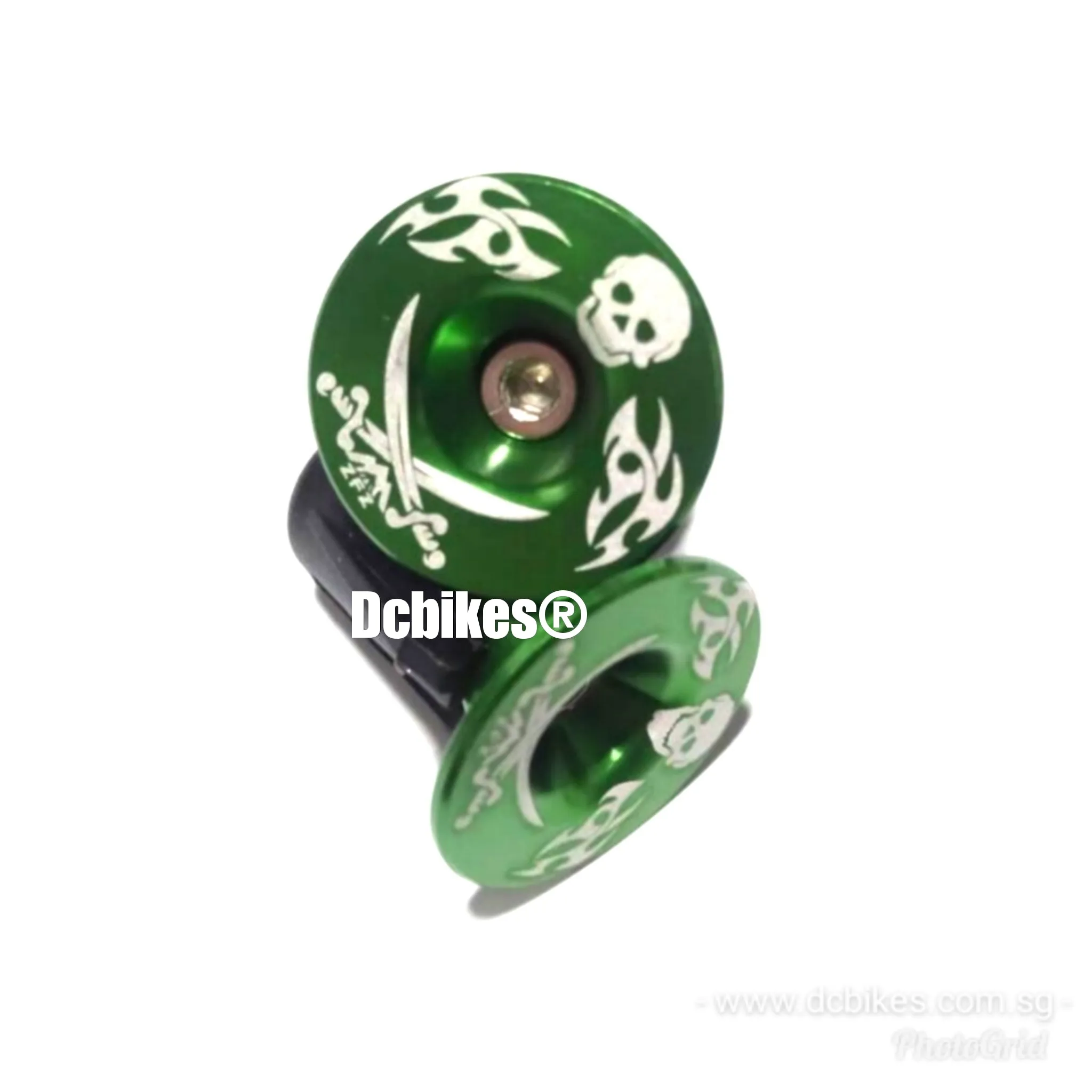 Skeleton Aluminum Handlebar Grips Bar End Cap Plugs