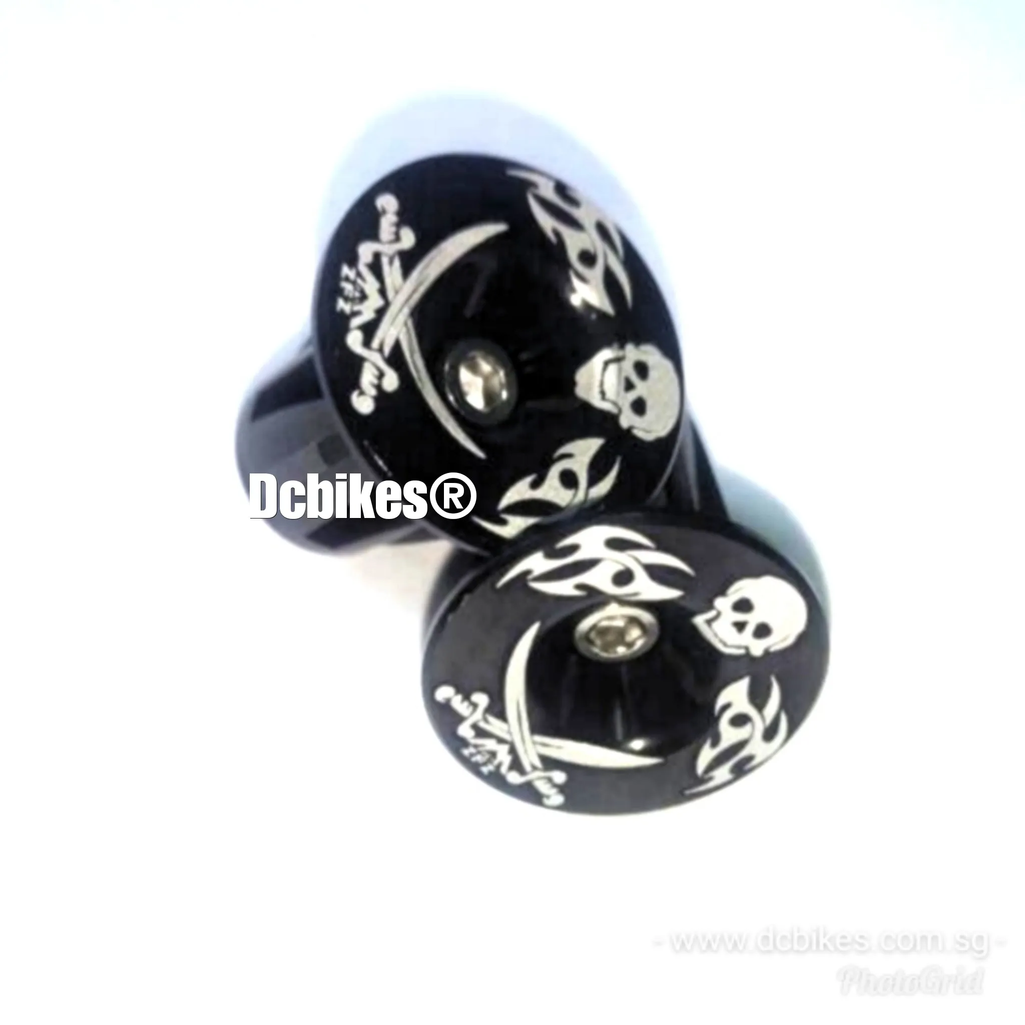 Skeleton Aluminum Handlebar Grips Bar End Cap Plugs