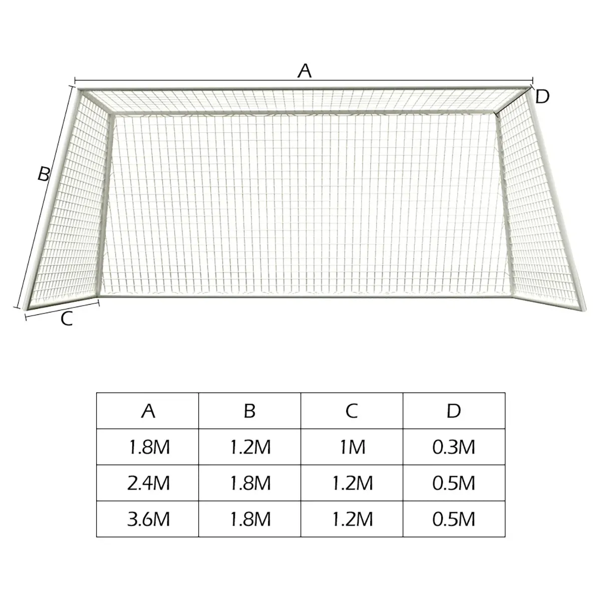 Soccer Goal Net Heavy Duty Polyethylene Anti-Impact Football Post Net Foldable Portable Soccer Net Football Game Equipment for Club School Football Match Training